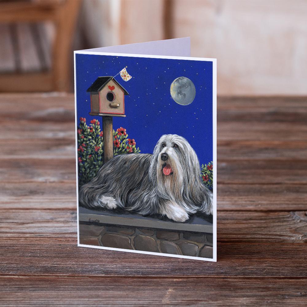 Buy this Bearded Collie Moon shine Greeting Cards and Envelopes Pack of 8