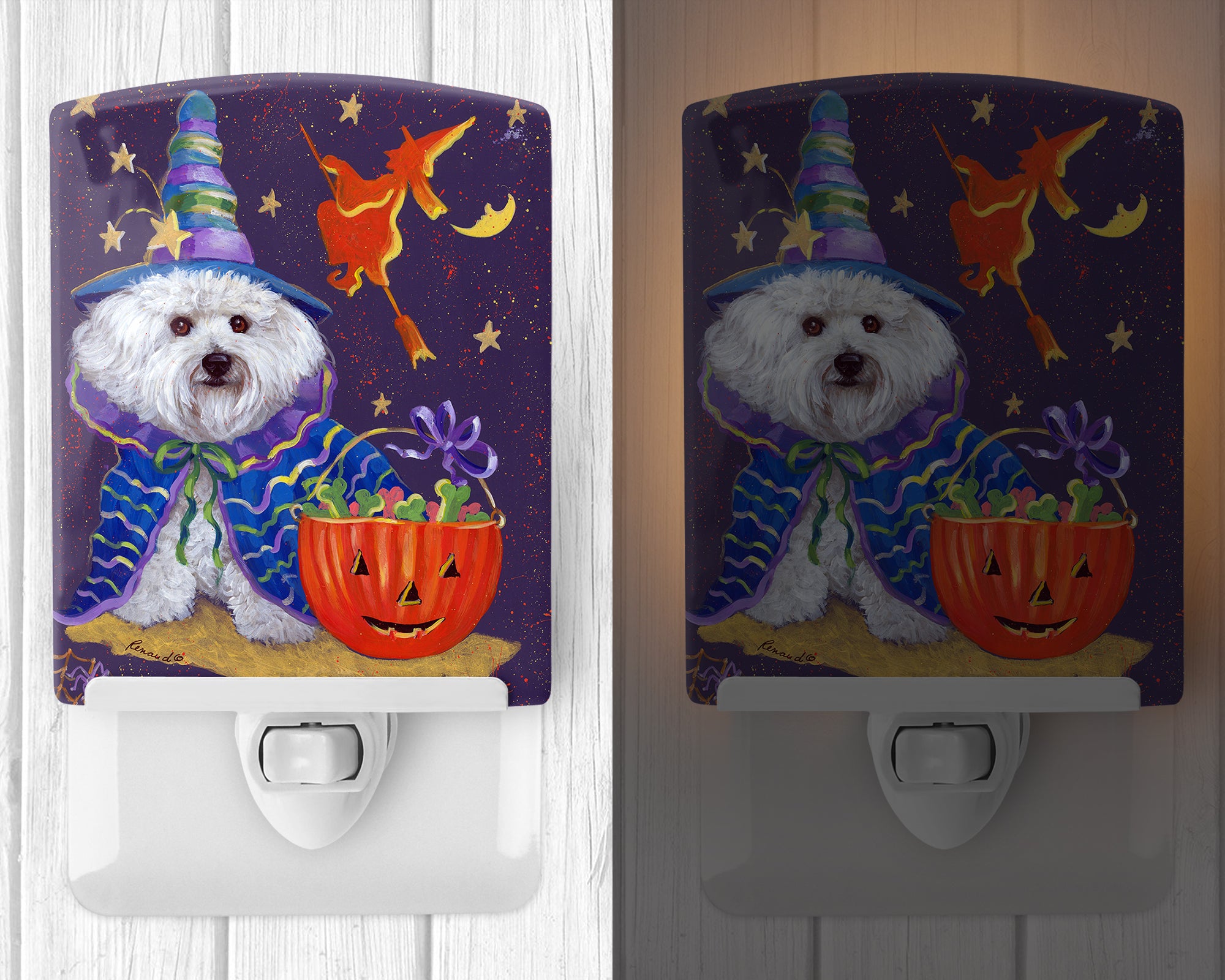 Bichon Frise Boo Halloween Ceramic Night Light PPP3020CNL - the-store.com