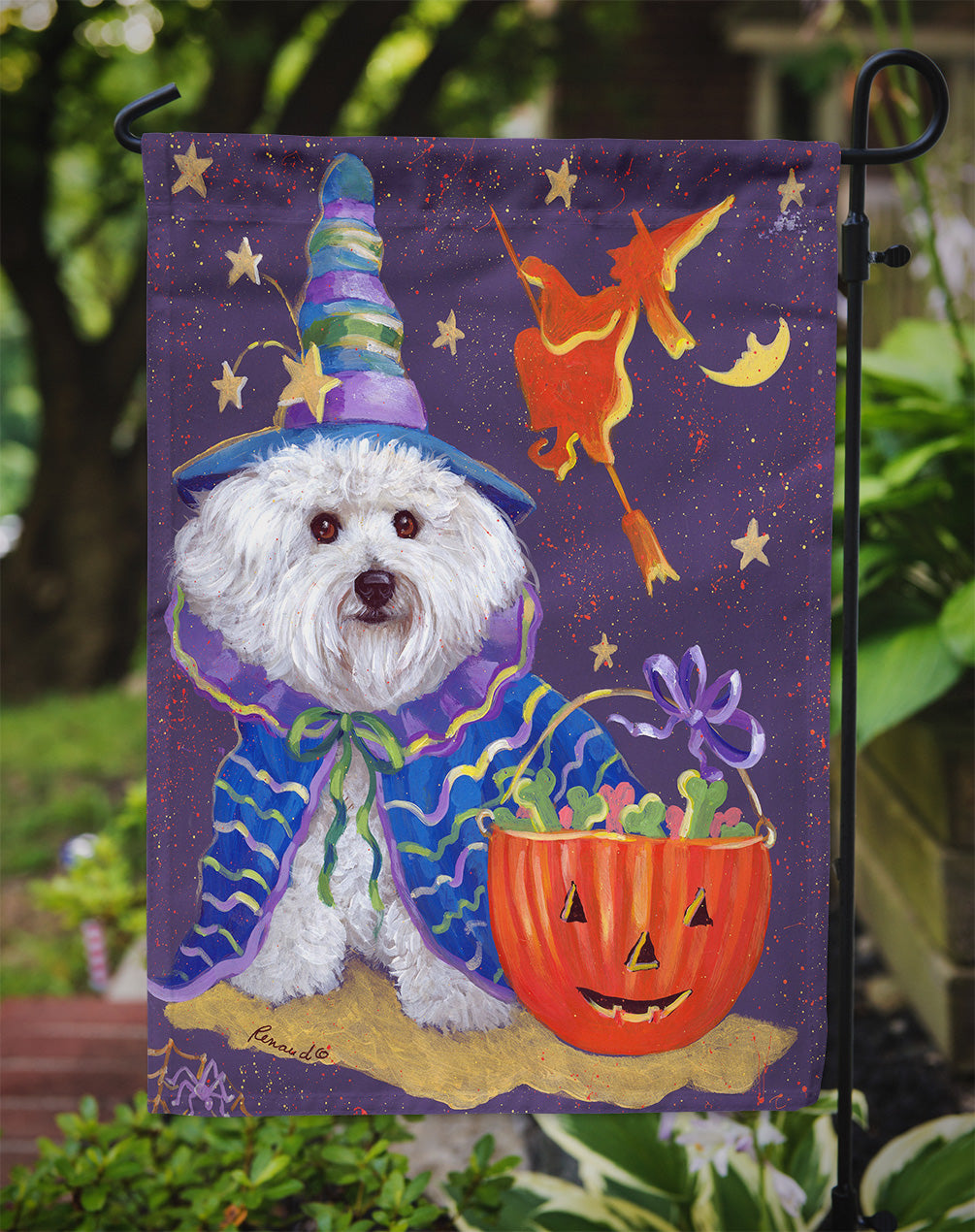 Bichon Frise Boo Halloween Flag Garden Size PPP3020GF  the-store.com.