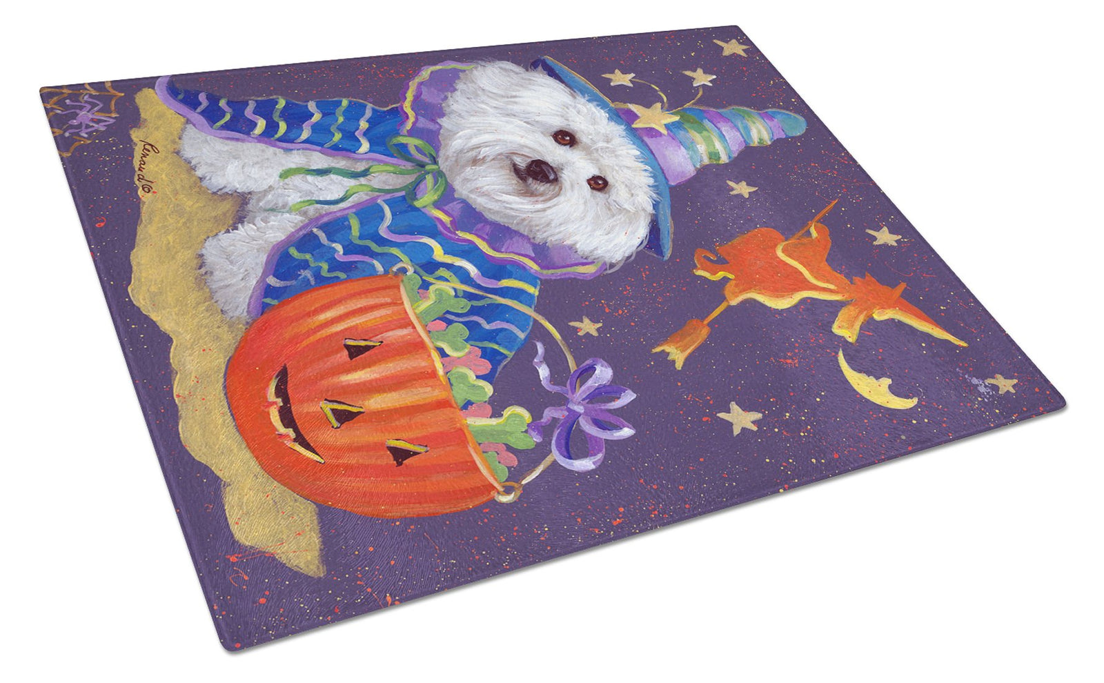 Bichon Frise Boo Halloween Glass Cutting Board Large PPP3020LCB by Caroline's Treasures