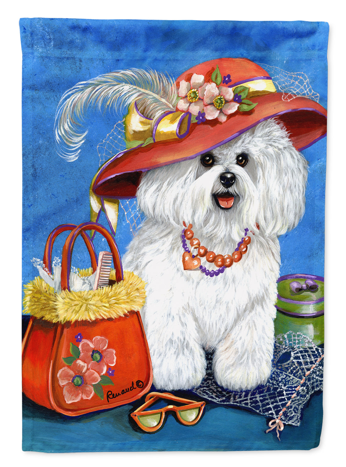 Bichon Frise Mademoiselle Flag Garden Size PPP3023GF  the-store.com.