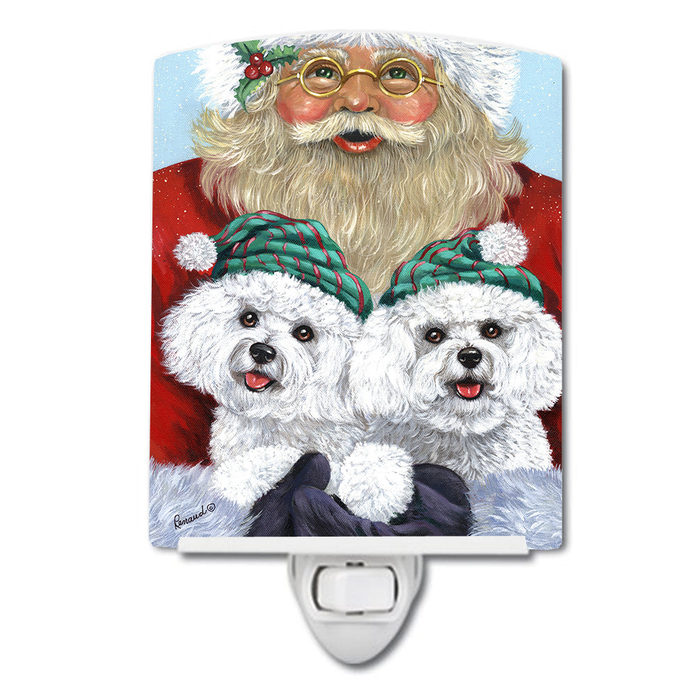 Bichon Frise Santa Christmas Ceramic Night Light PPP3024CNL - the-store.com