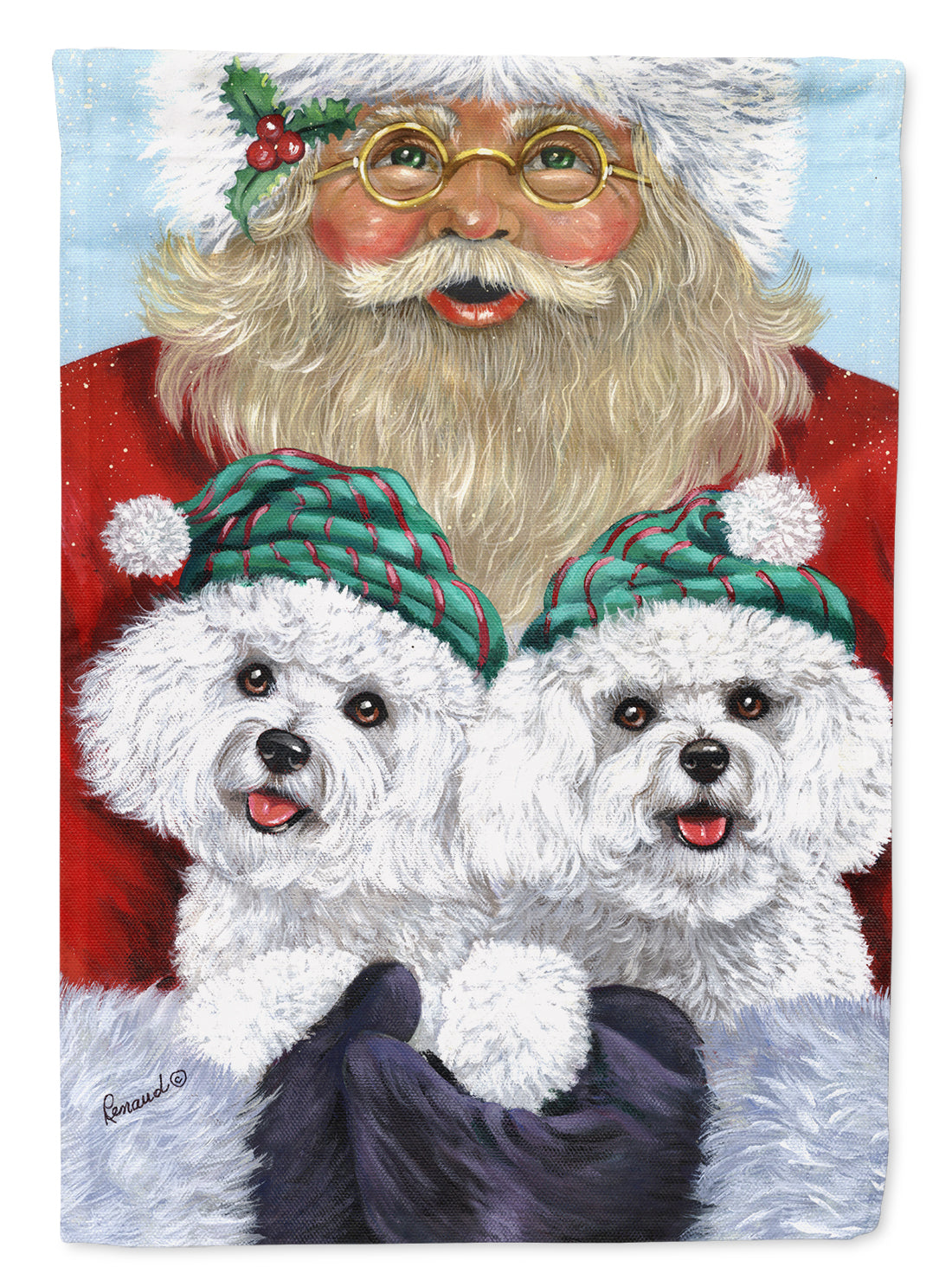 Bichon Frise Santa Christmas Flag Garden Size PPP3024GF  the-store.com.