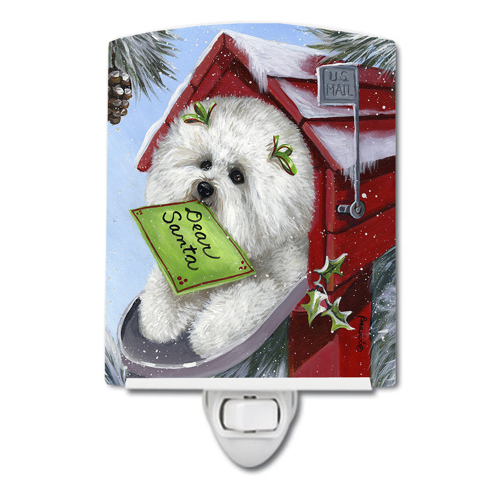 Bichon Frise Santa's List Christmas Ceramic Night Light PPP3025CNL - the-store.com