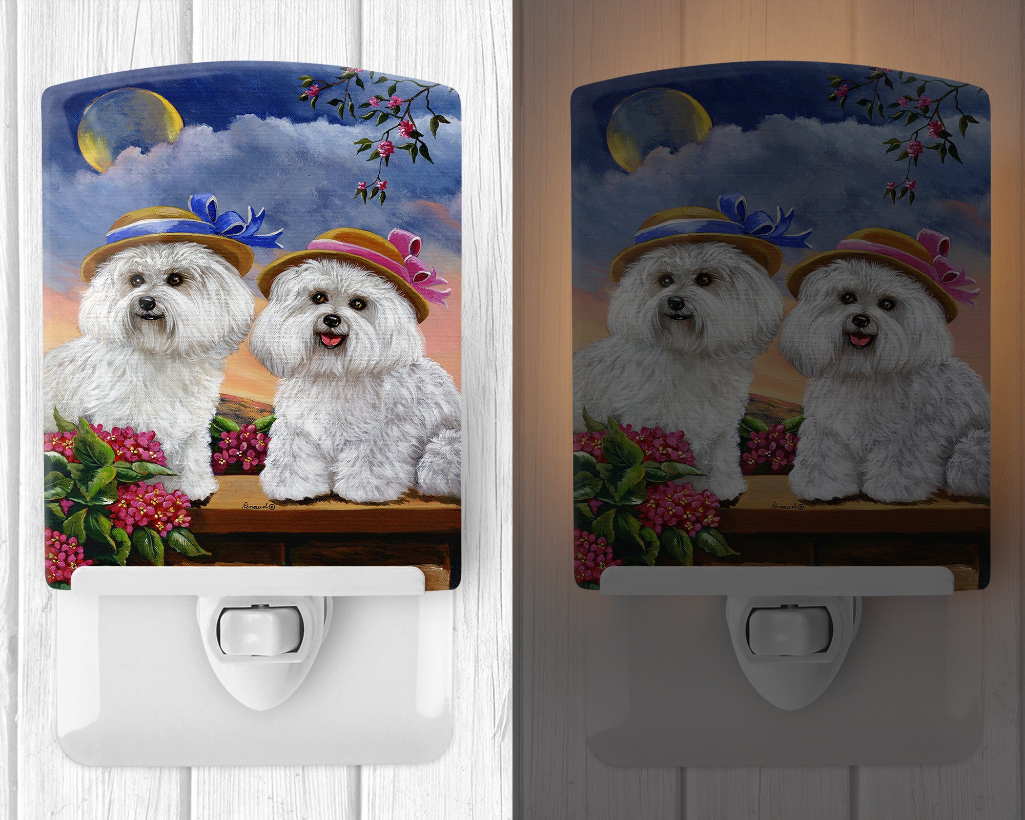 Bichon Frise Soulmates Ceramic Night Light PPP3026CNL - the-store.com