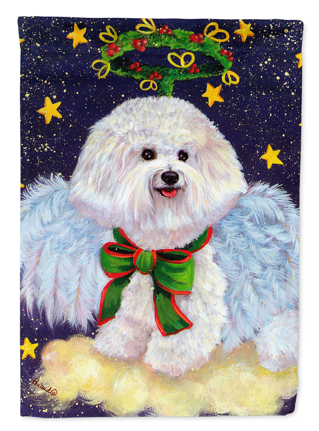 Bichon Frise Christmas Angel Flag Garden Size PPP3027GF  the-store.com.