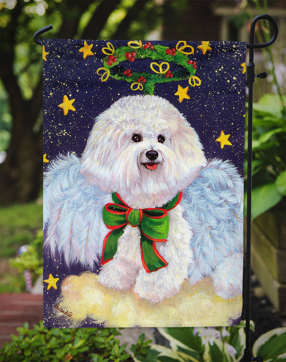 Bichon Frise Christmas Angel Flag Garden Size PPP3027GF  the-store.com.