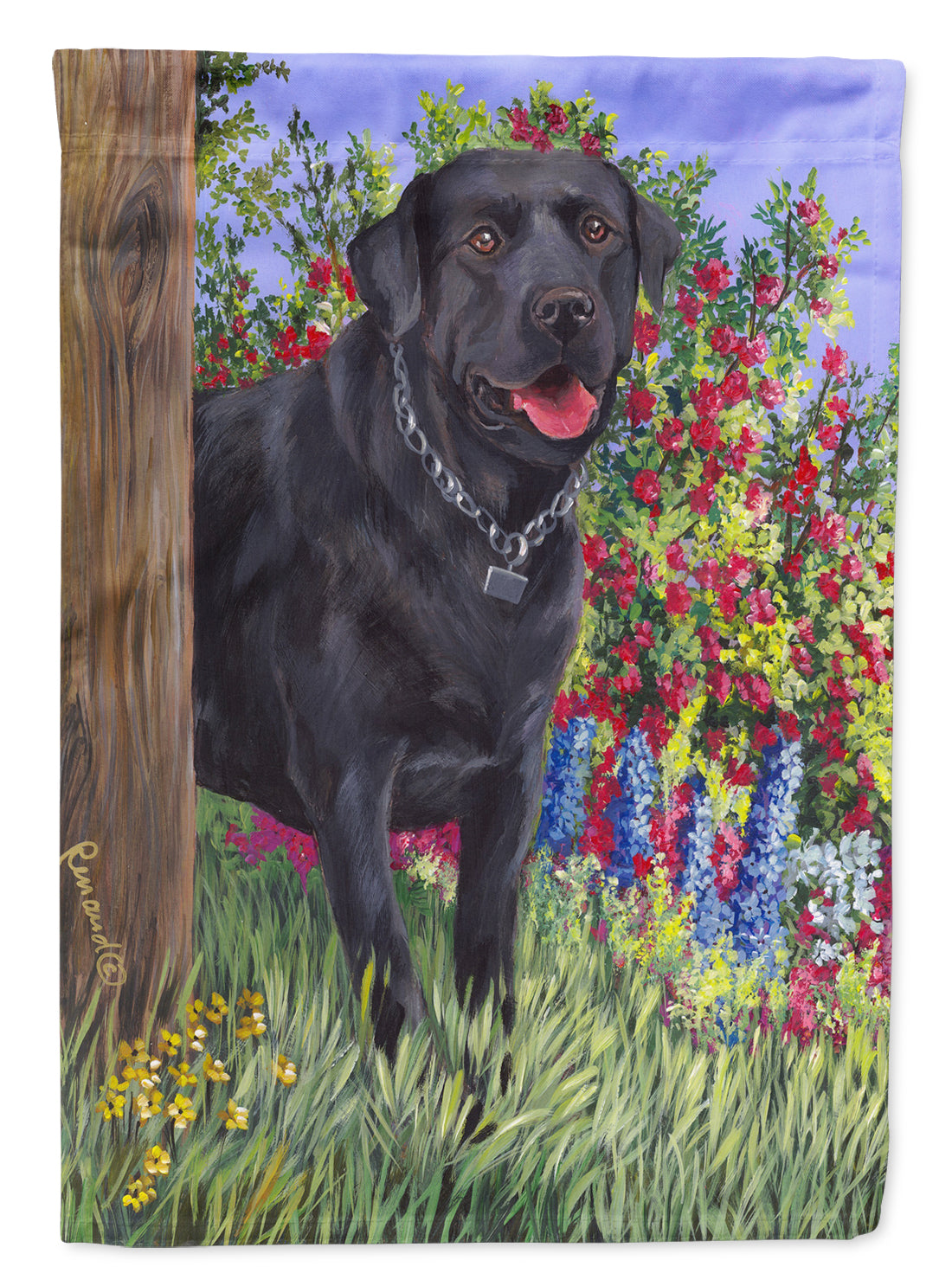 Black Labrador Retriever Flag Canvas House Size PPP3028CHF  the-store.com.