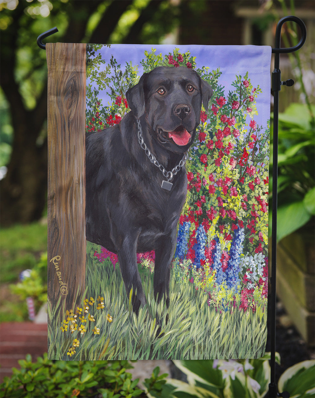 Black Labrador Retriever Flag Garden Size PPP3028GF  the-store.com.