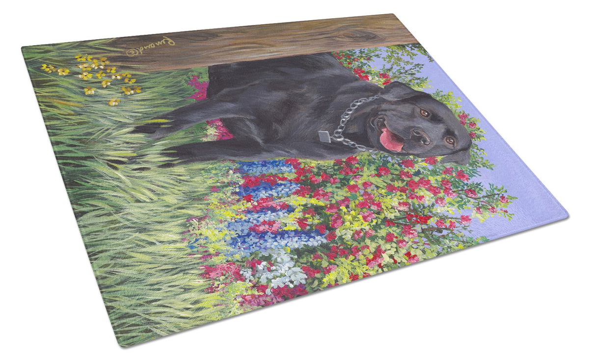 Black Labrador Retriever Glass Cutting Board Large PPP3028LCB by Caroline&#39;s Treasures