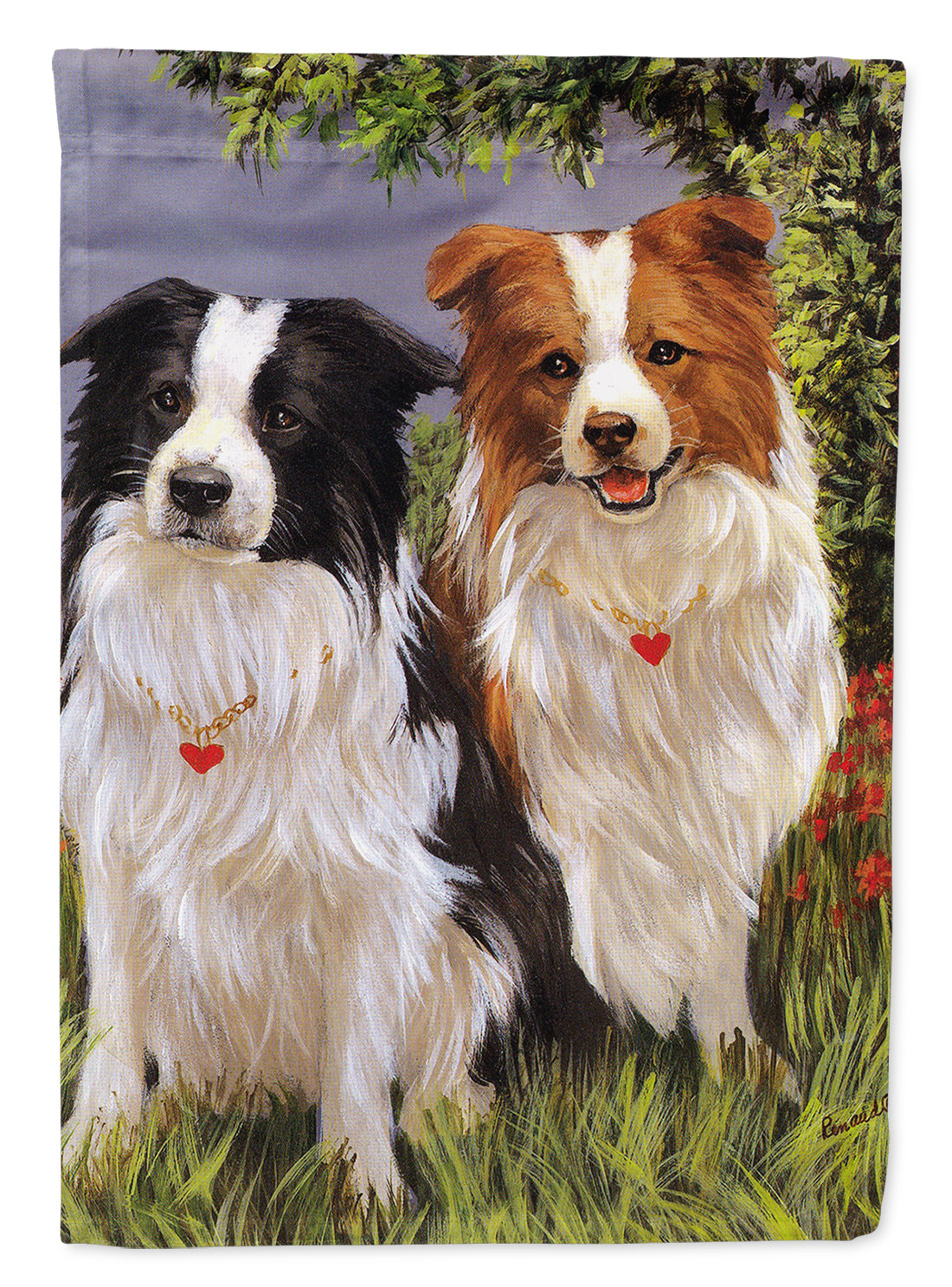 Border Collie Patrol Flag Canvas House Size PPP3029CHF  the-store.com.