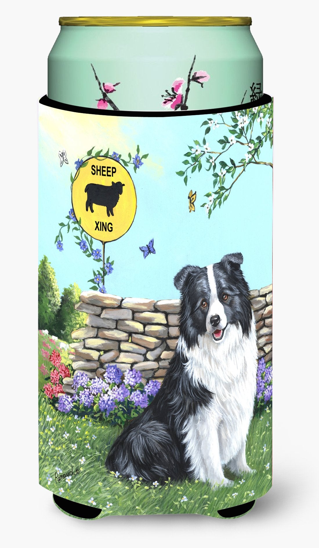 Border Collie Crossing Tall Boy Hugger PPP3030TBC by Caroline&#39;s Treasures