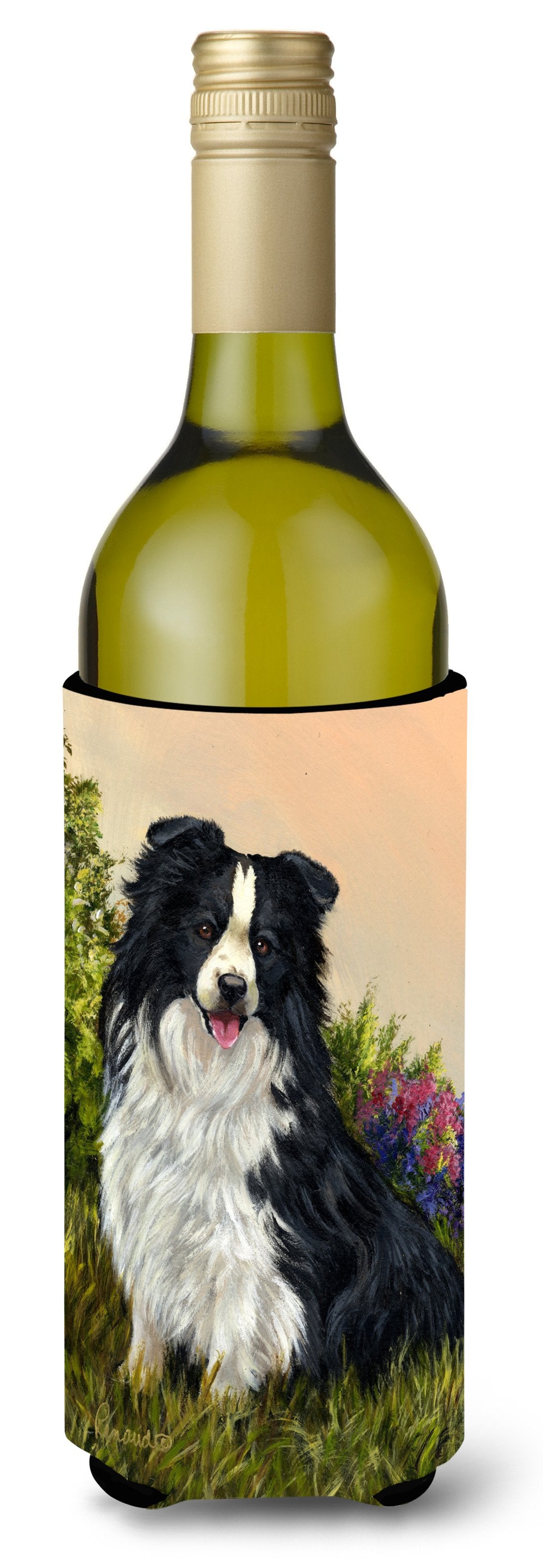 Border Collie Simplicity Wine Bottle Hugger PPP3031LITERK by Caroline&#39;s Treasures