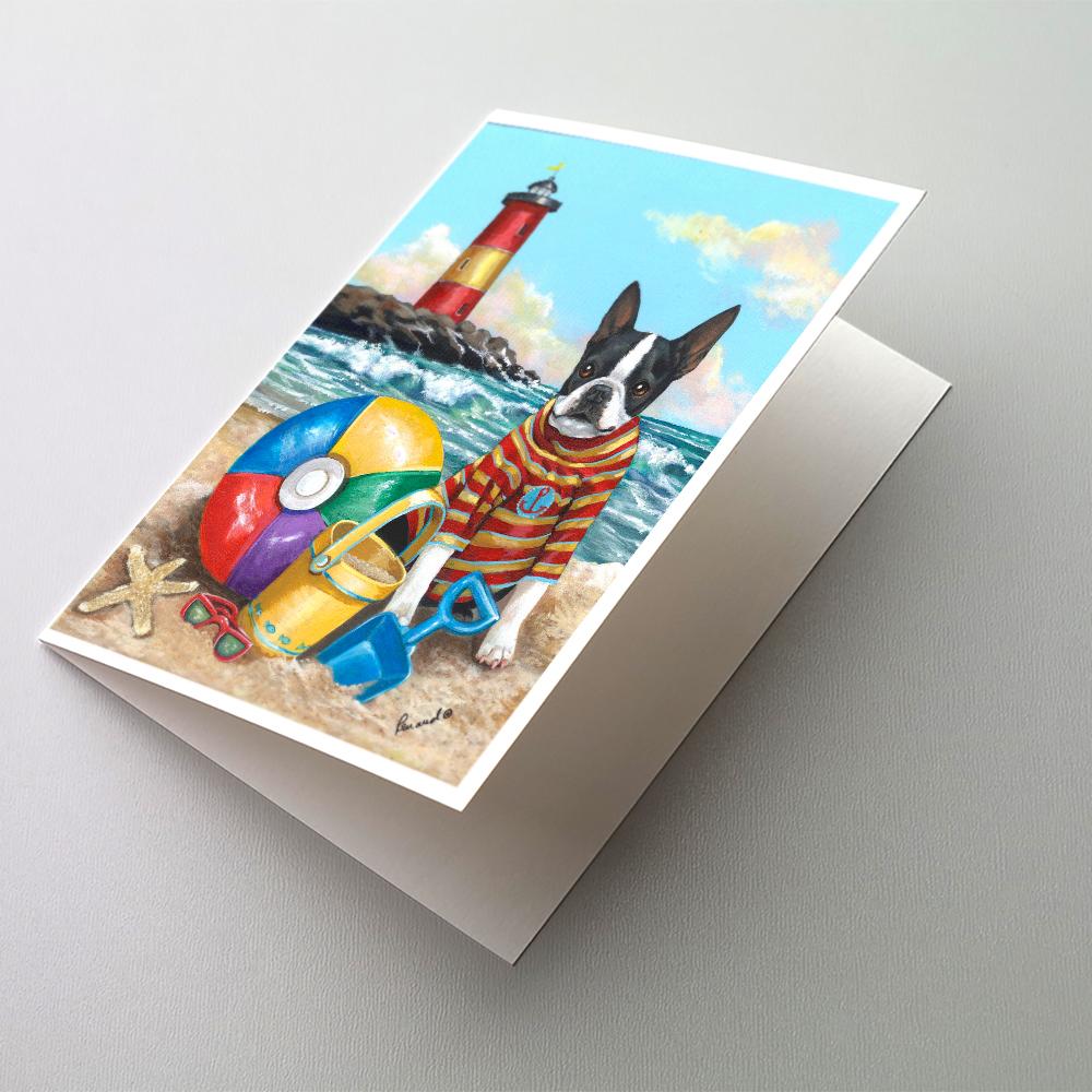 Buy this Boston Terrier Beach Baby Greeting Cards and Envelopes Pack of 8