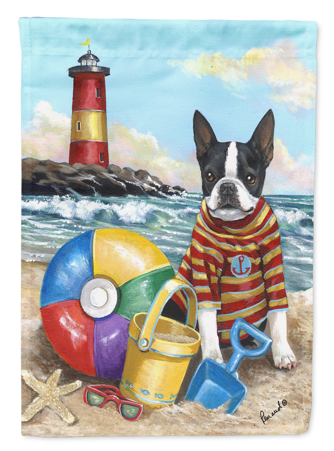 Boston Terrier Beach Baby Flag Garden Size PPP3032GF  the-store.com.