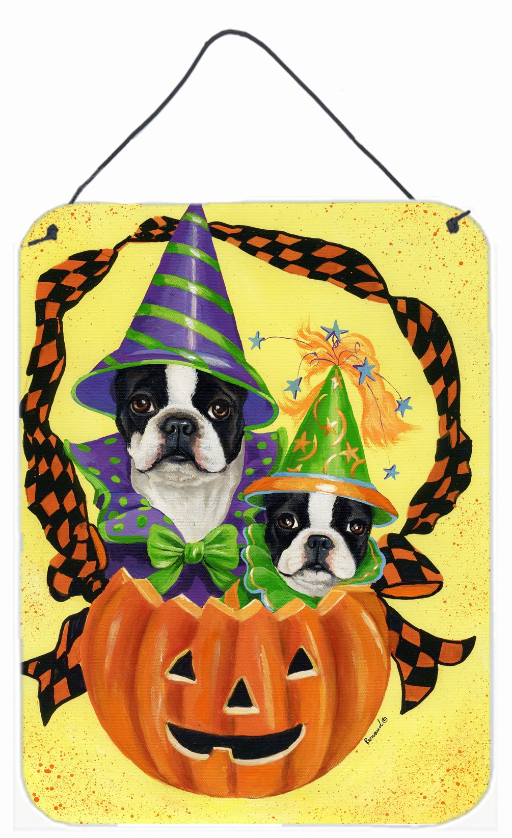 Buy this Boston Terrier Halloweenies Wall or Door Hanging Prints PPP3033DS1216