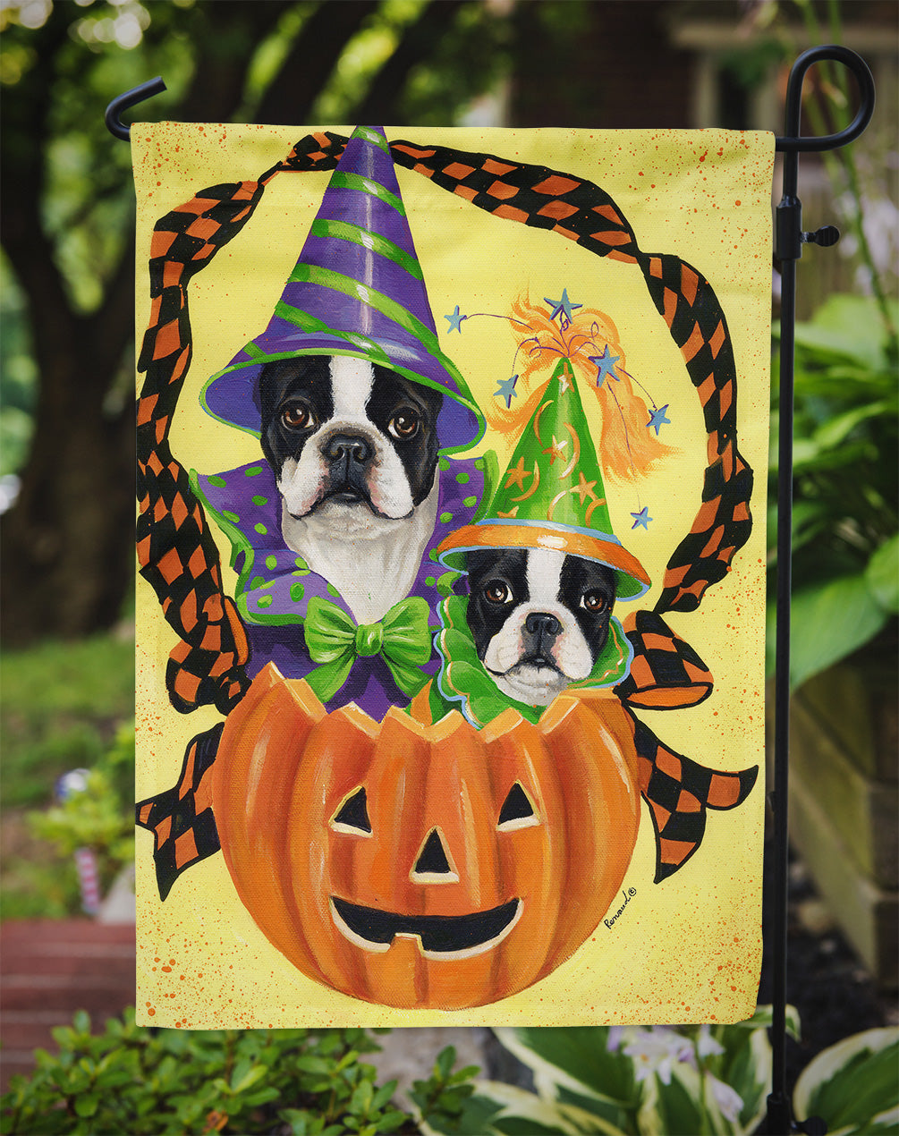 Boston Terrier Halloweenies Flag Garden Size PPP3033GF  the-store.com.