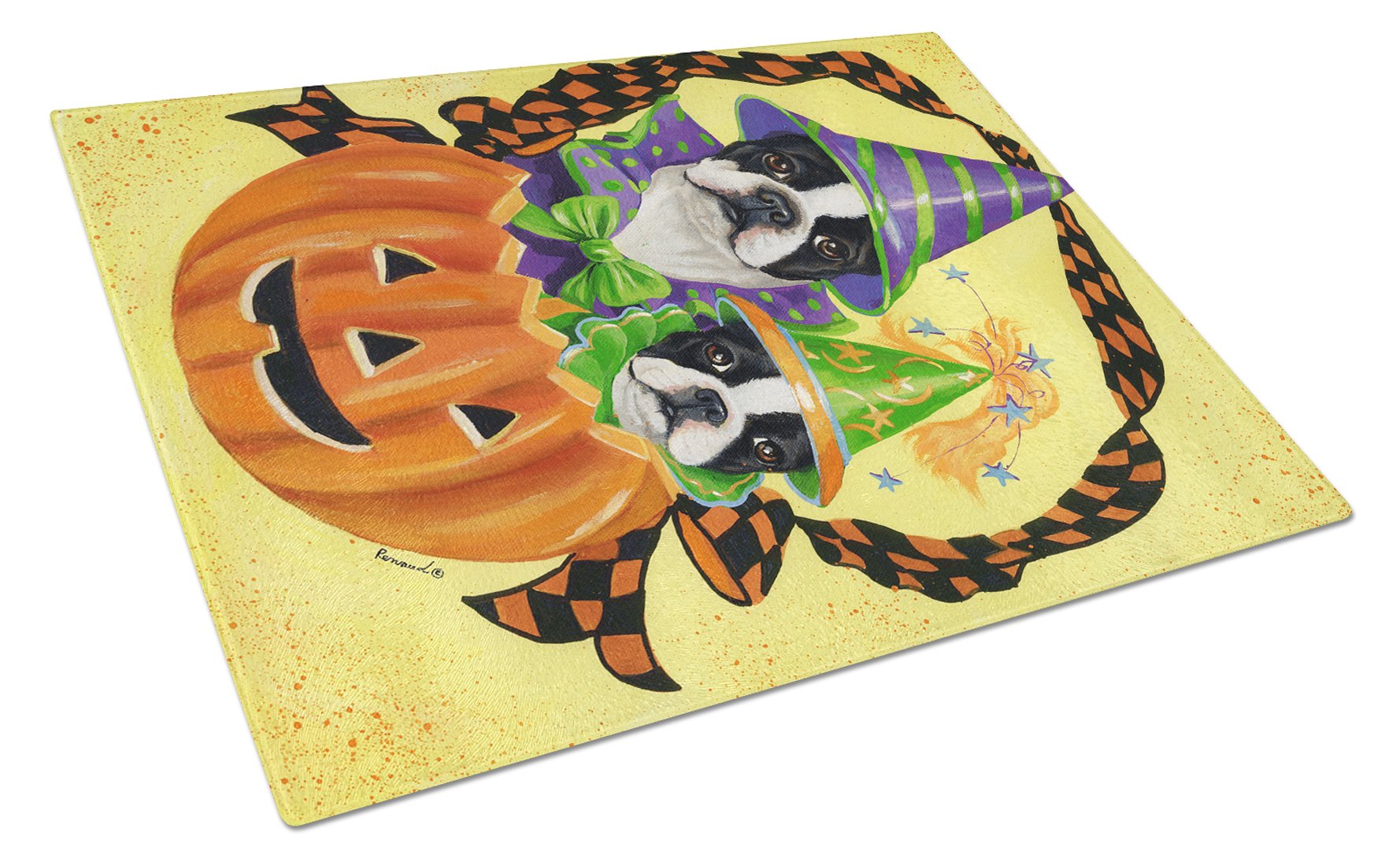 Boston Terrier Halloweenies Glass Cutting Board Large PPP3033LCB by Caroline's Treasures