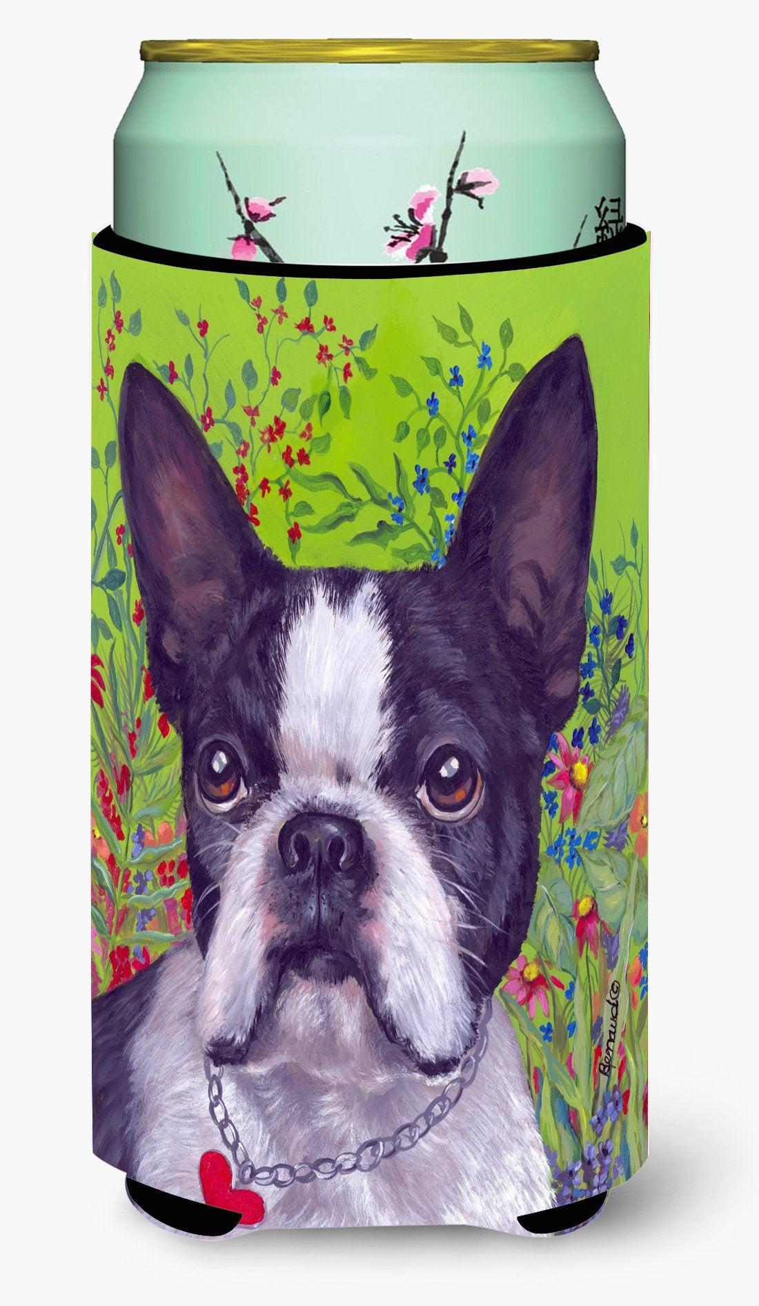 Boston Terrier Jungle Tall Boy Hugger PPP3034TBC by Caroline&#39;s Treasures