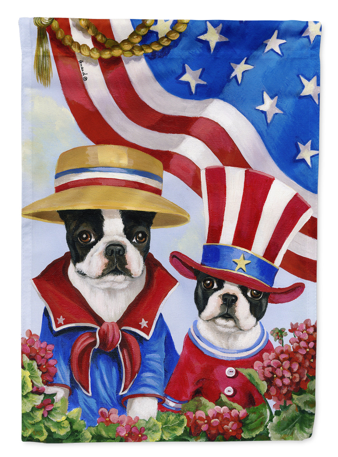 Boston Terrier USA Flag Garden Size PPP3038GF  the-store.com.