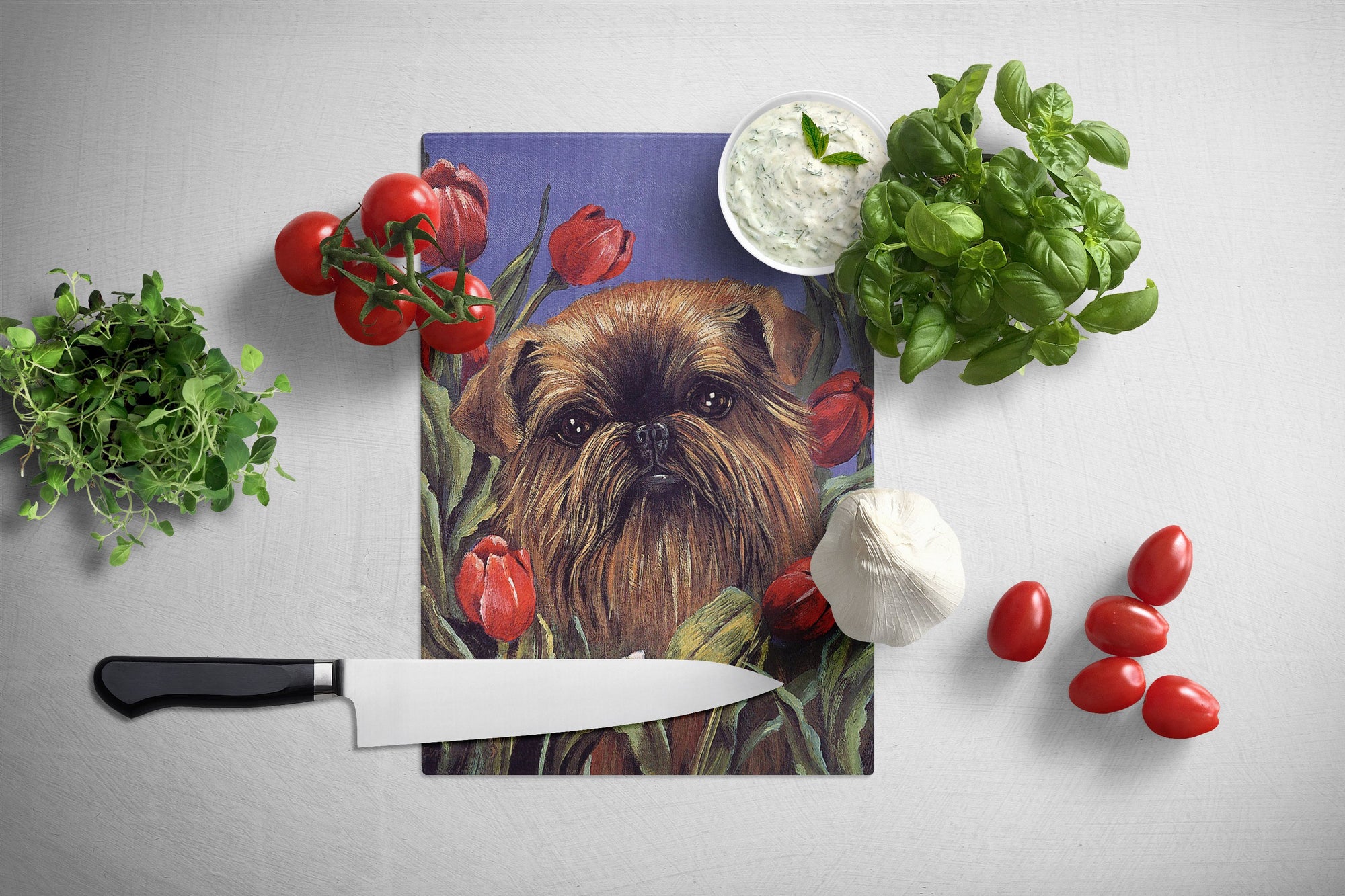 Brussels Griffon Peek a Boo Glass Cutting Board Large PPP3041LCB by Caroline's Treasures