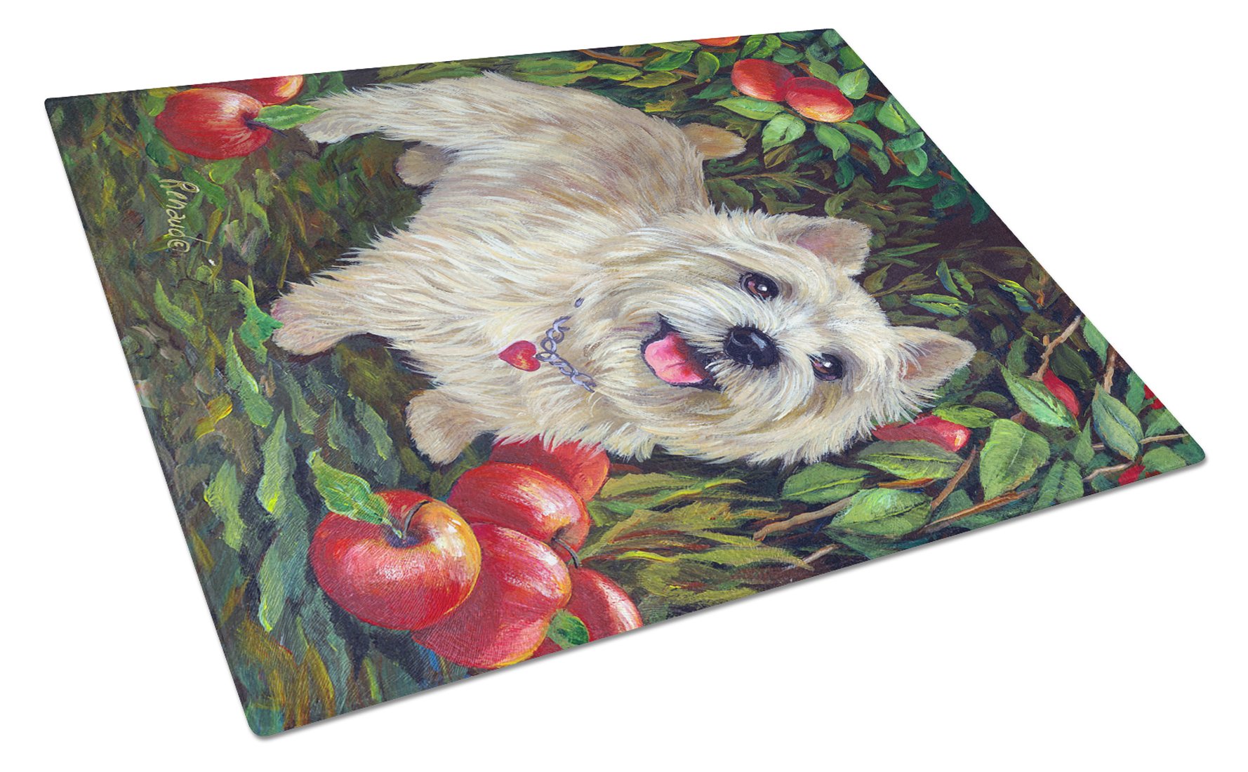 Cairn Terrier Apples Glass Cutting Board Large PPP3042LCB by Caroline's Treasures