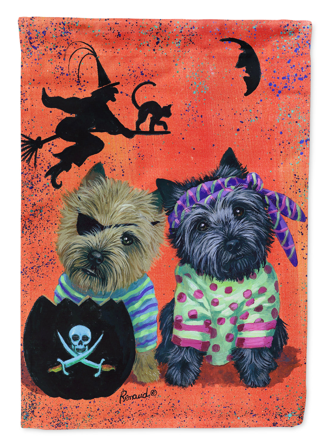 Cairn Terrier Pirates Halloween Flag Canvas House Size PPP3043CHF  the-store.com.