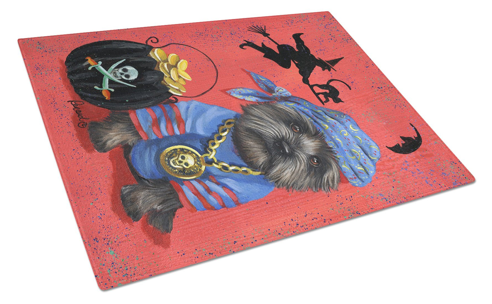 Cairn Terrier Black Pirate Halloween Glass Cutting Board Large PPP3044LCB by Caroline's Treasures