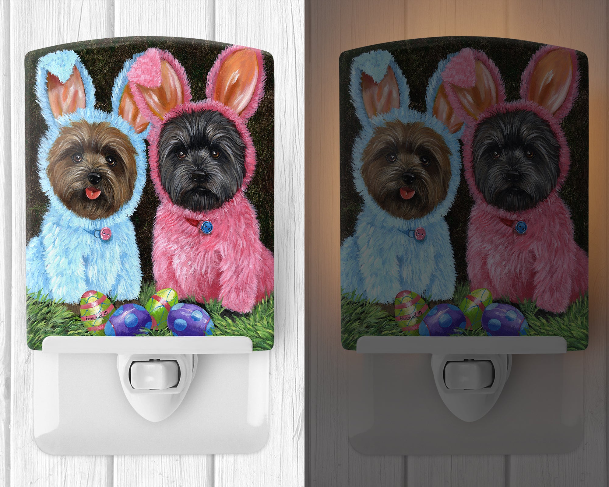 Cairn Terrier Easter Bunnies Ceramic Night Light PPP3046CNL - the-store.com