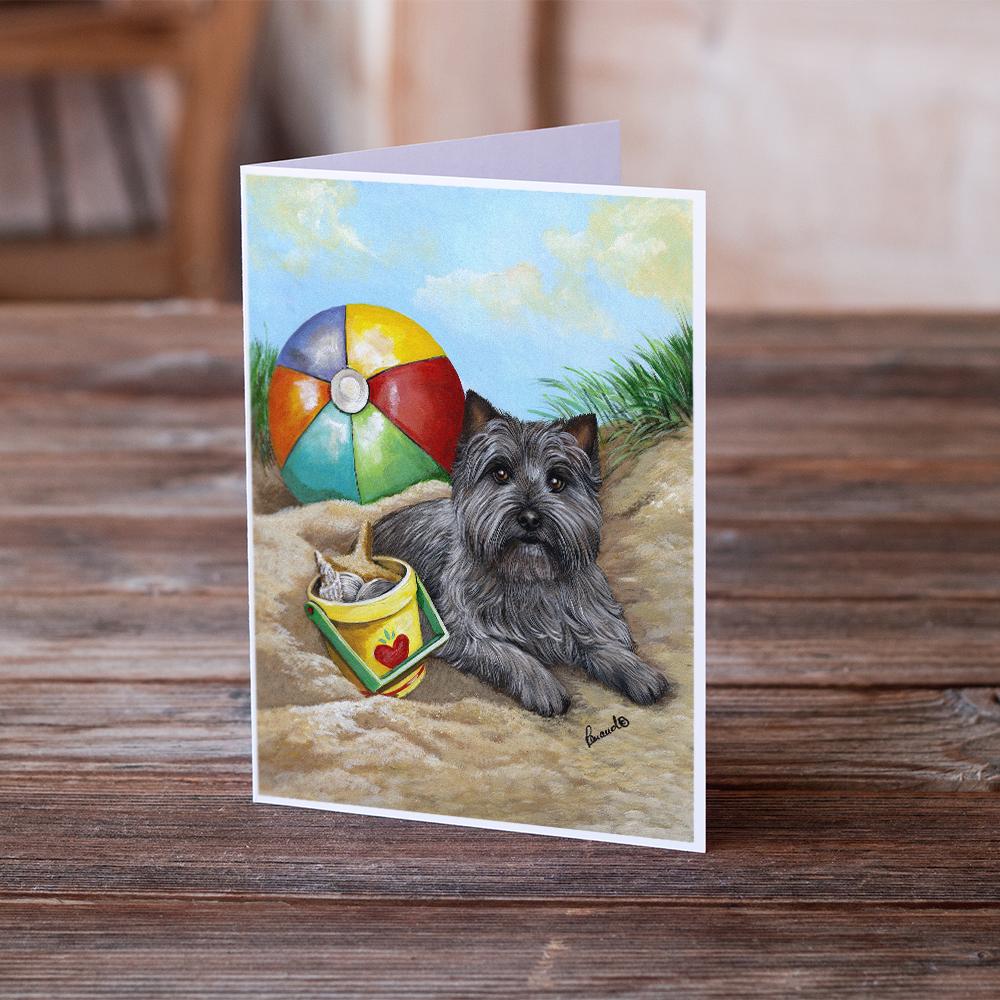 Cairn Terrier At the Beach Greeting Cards and Envelopes Pack of 8 - the-store.com