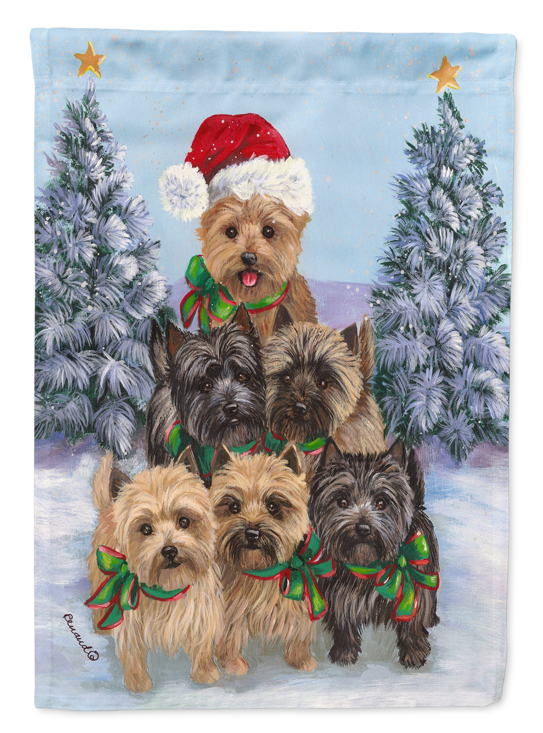 Cairn Terrier Christmas Family Tree Flag Canvas House Size PPP3051CHF  the-store.com.