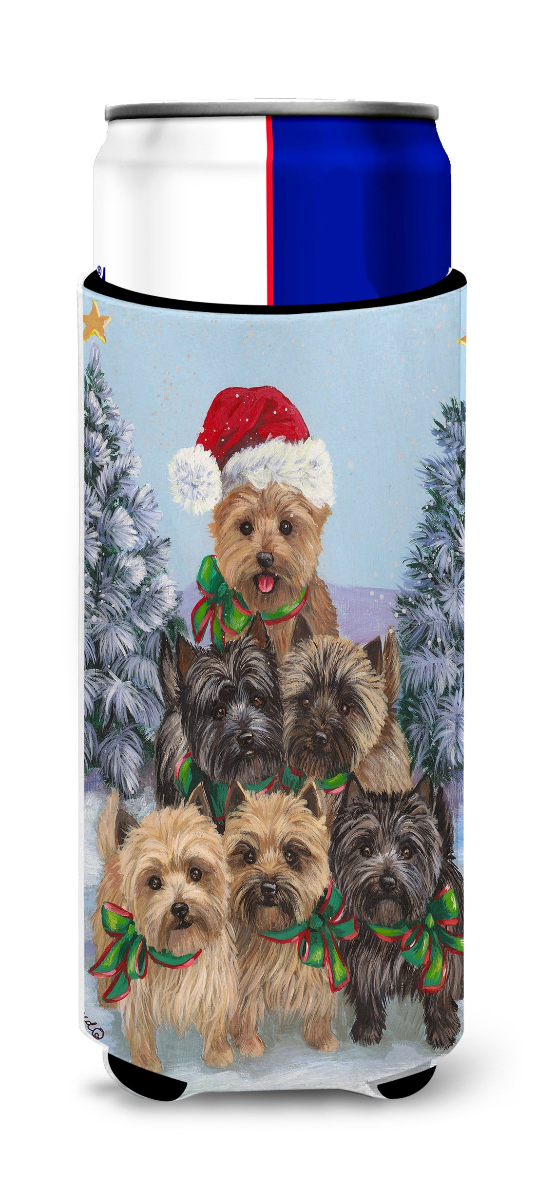 Cairn Terrier Christmas Family Tree Ultra Hugger for slim cans PPP3051MUK  the-store.com.