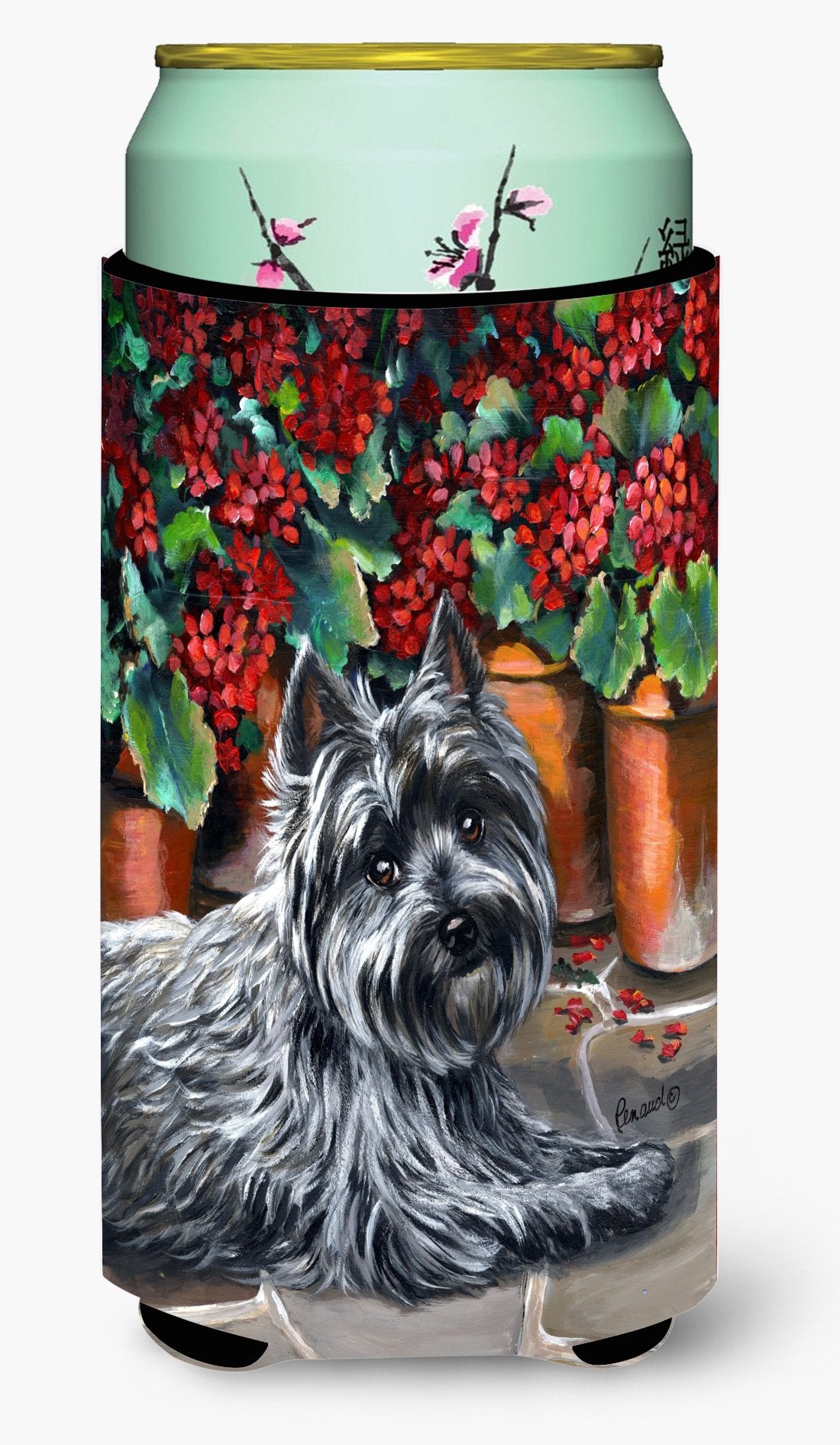 Cairn Terrier Geraniums Tall Boy Hugger PPP3052TBC by Caroline's Treasures