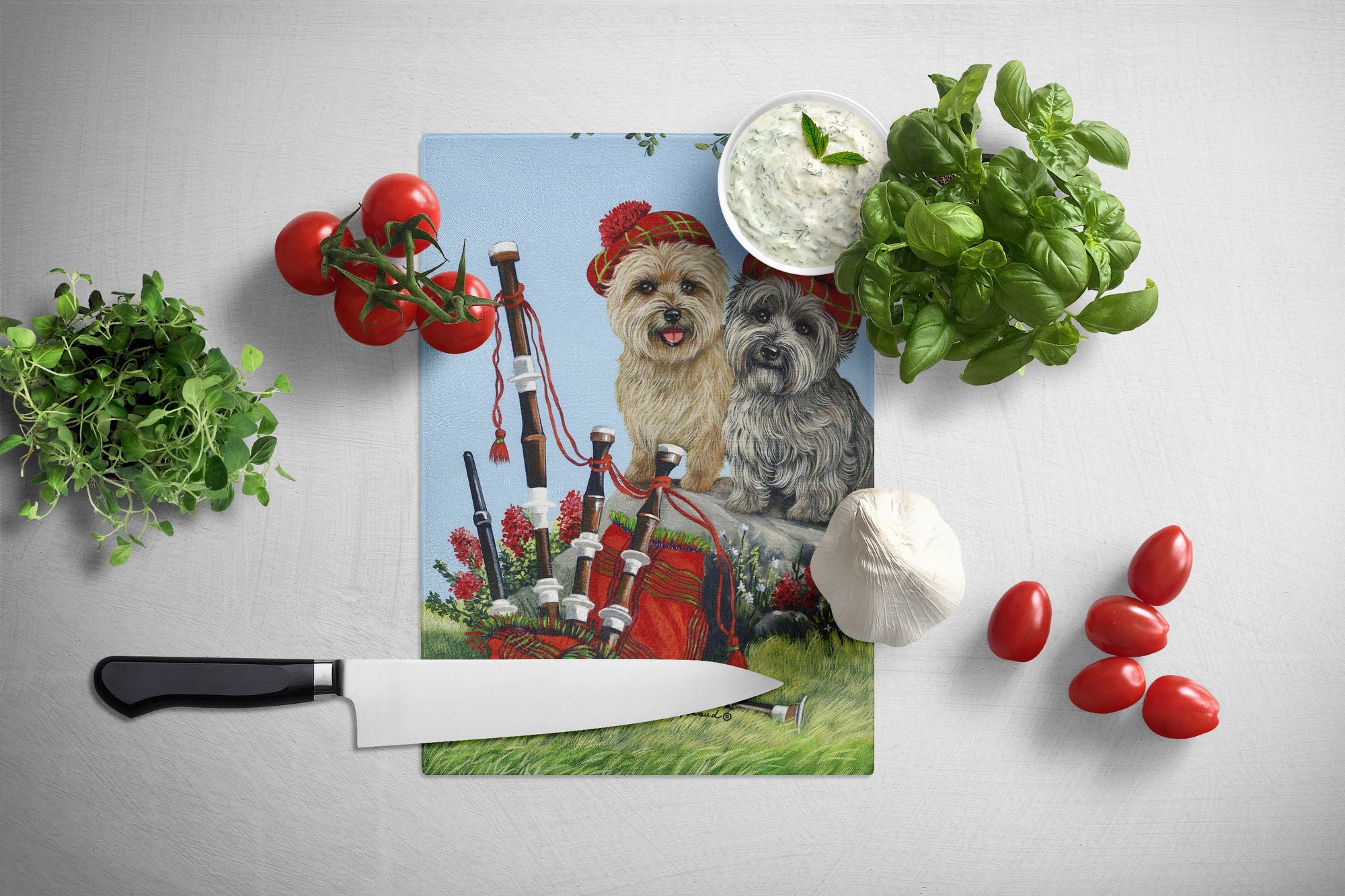 Cairn Terrier Pipers Glass Cutting Board Large PPP3057LCB by Caroline's Treasures