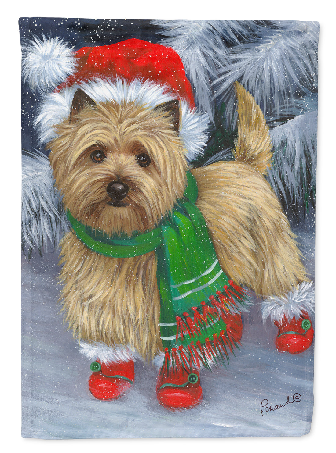 Cairn Terrier Christmas Red Boots Flag Canvas House Size PPP3058CHF  the-store.com.