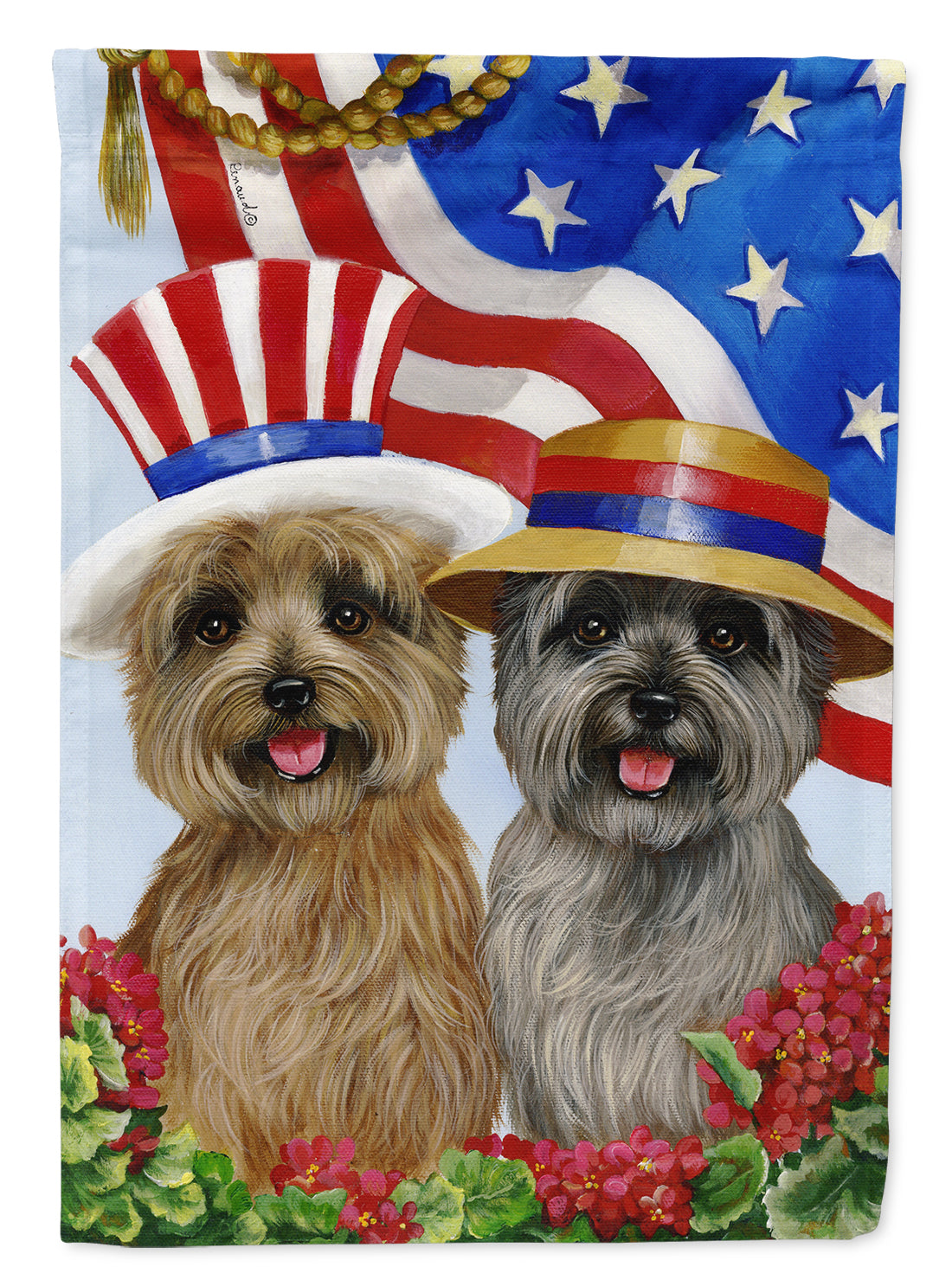 Cairn Terrier USA Flag Canvas House Size PPP3060CHF  the-store.com.