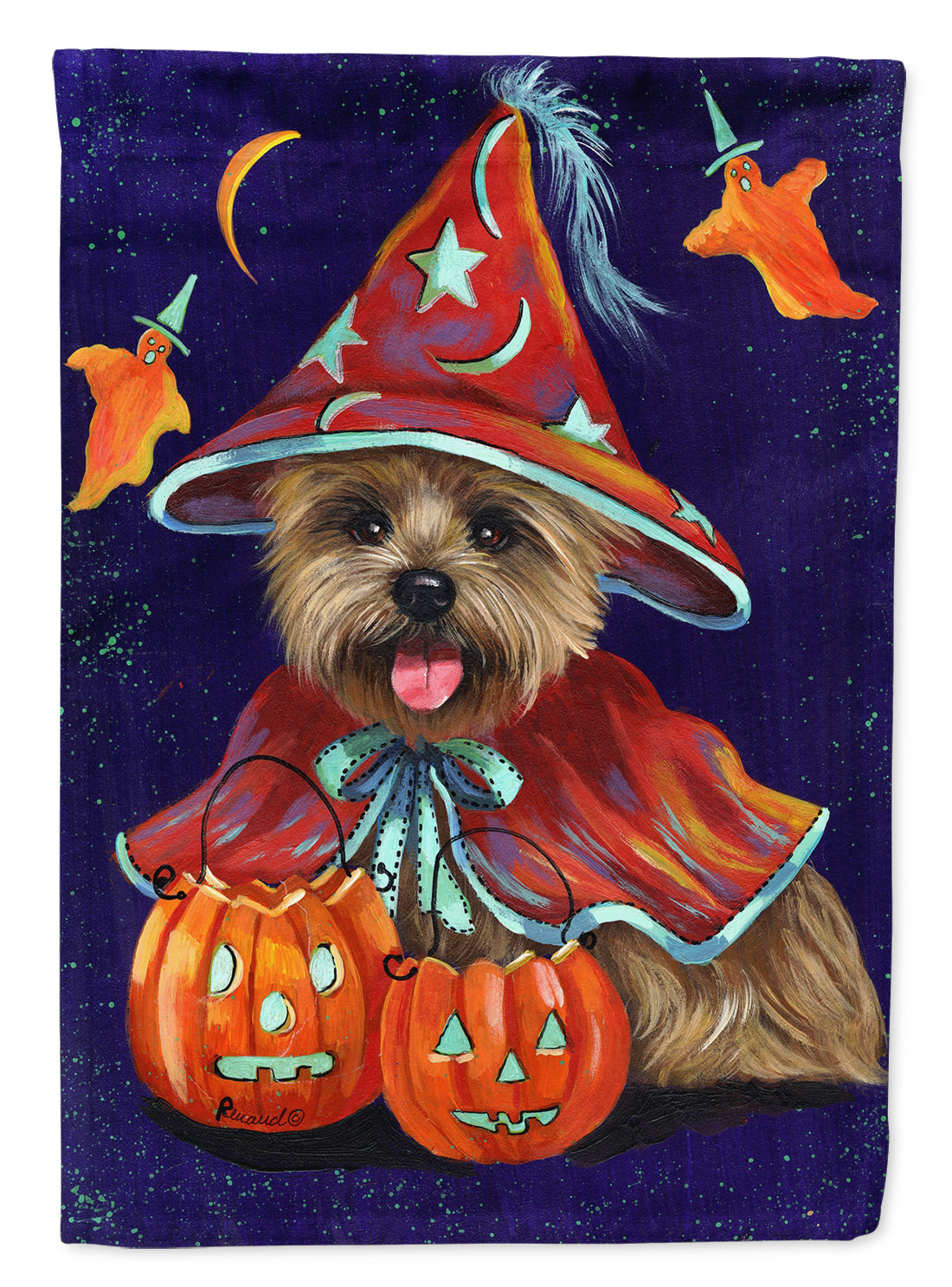 Cairn Terrier Halloween Witch Flag Canvas House Size PPP3061CHF  the-store.com.