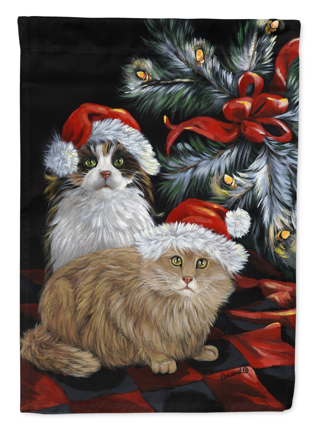 Cat Kitty Glitter Christmas Flag Garden Size PPP3062GF  the-store.com.