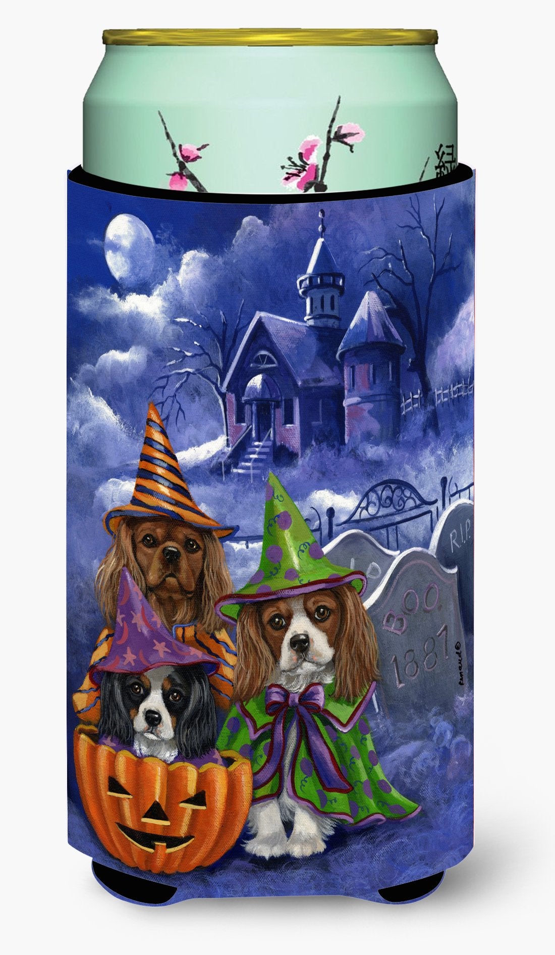 Cavalier Spaniel Halloween House Tall Boy Hugger PPP3064TBC by Caroline's Treasures