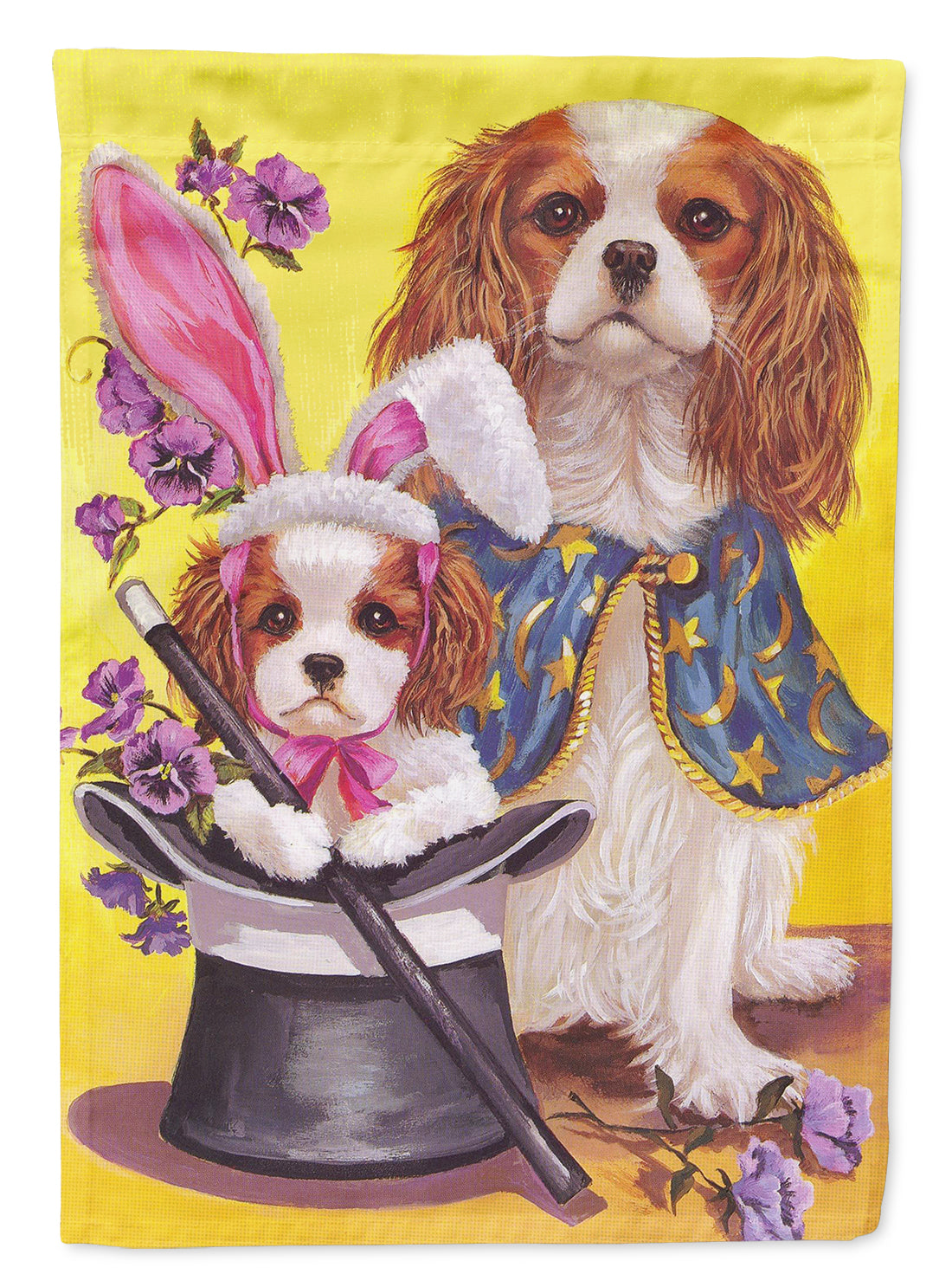 Cavalier Spaniel Easter Magic Flag Garden Size PPP3065GF  the-store.com.