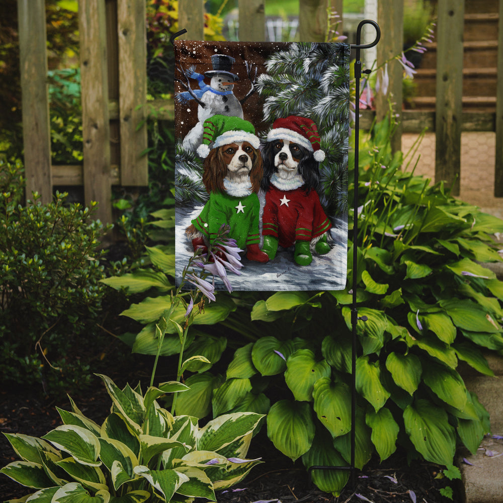 Cavalier Spaniel Snowman Christmas Flag Garden Size PPP3067GF  the-store.com.