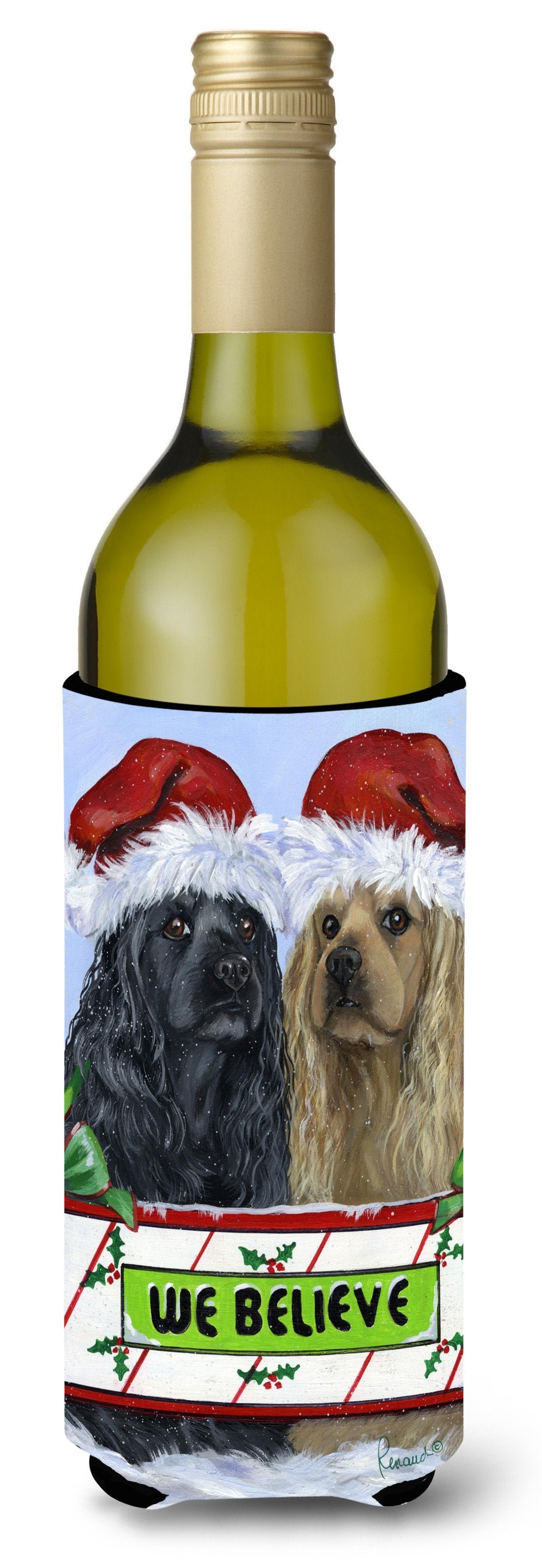 Cocker Spaniel Christmas Wine Bottle Hugger PPP3075LITERK by Caroline's Treasures