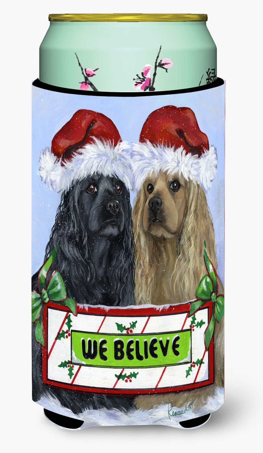 Cocker Spaniel Christmas Tall Boy Hugger PPP3075TBC by Caroline&#39;s Treasures