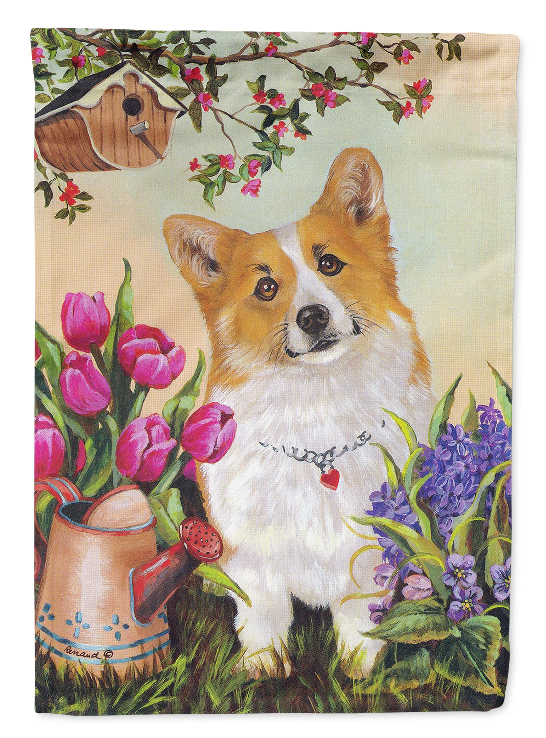 Corgi Sunshine Flag Canvas House Size PPP3077CHF  the-store.com.