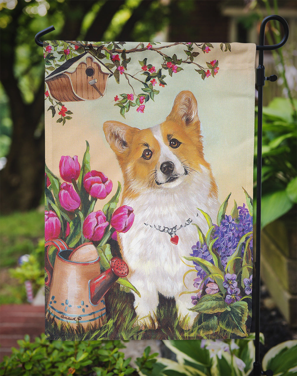 Corgi Sunshine Flag Garden Size PPP3077GF  the-store.com.