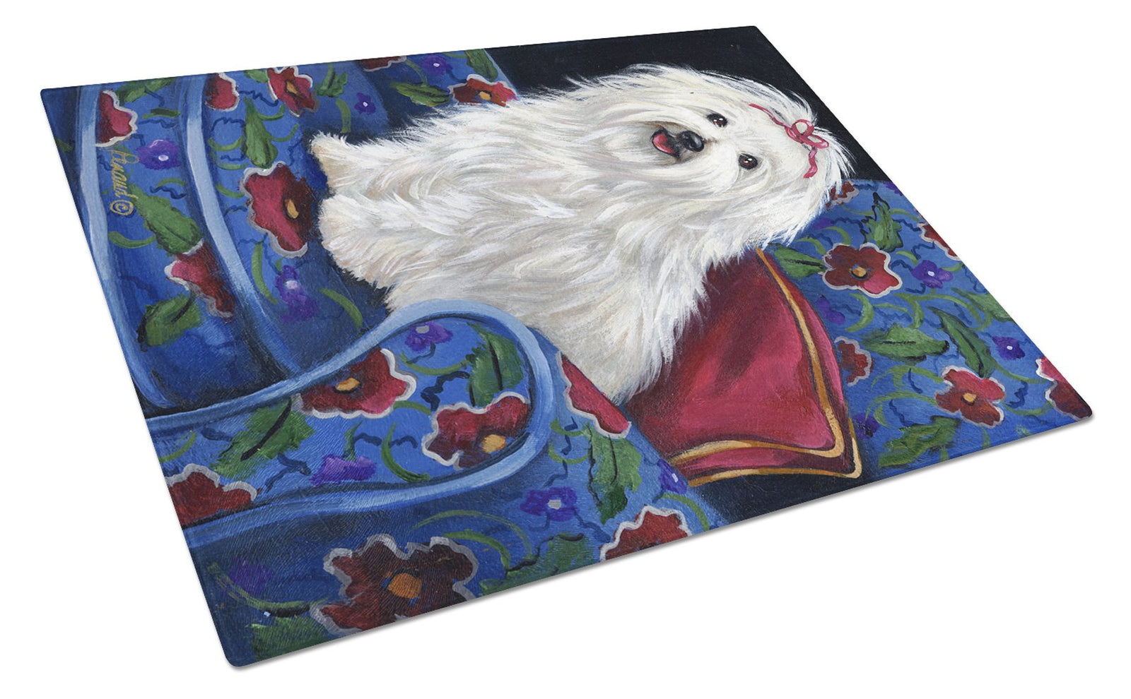 Coton De Tulear Royalty Glass Cutting Board Large PPP3079LCB by Caroline's Treasures