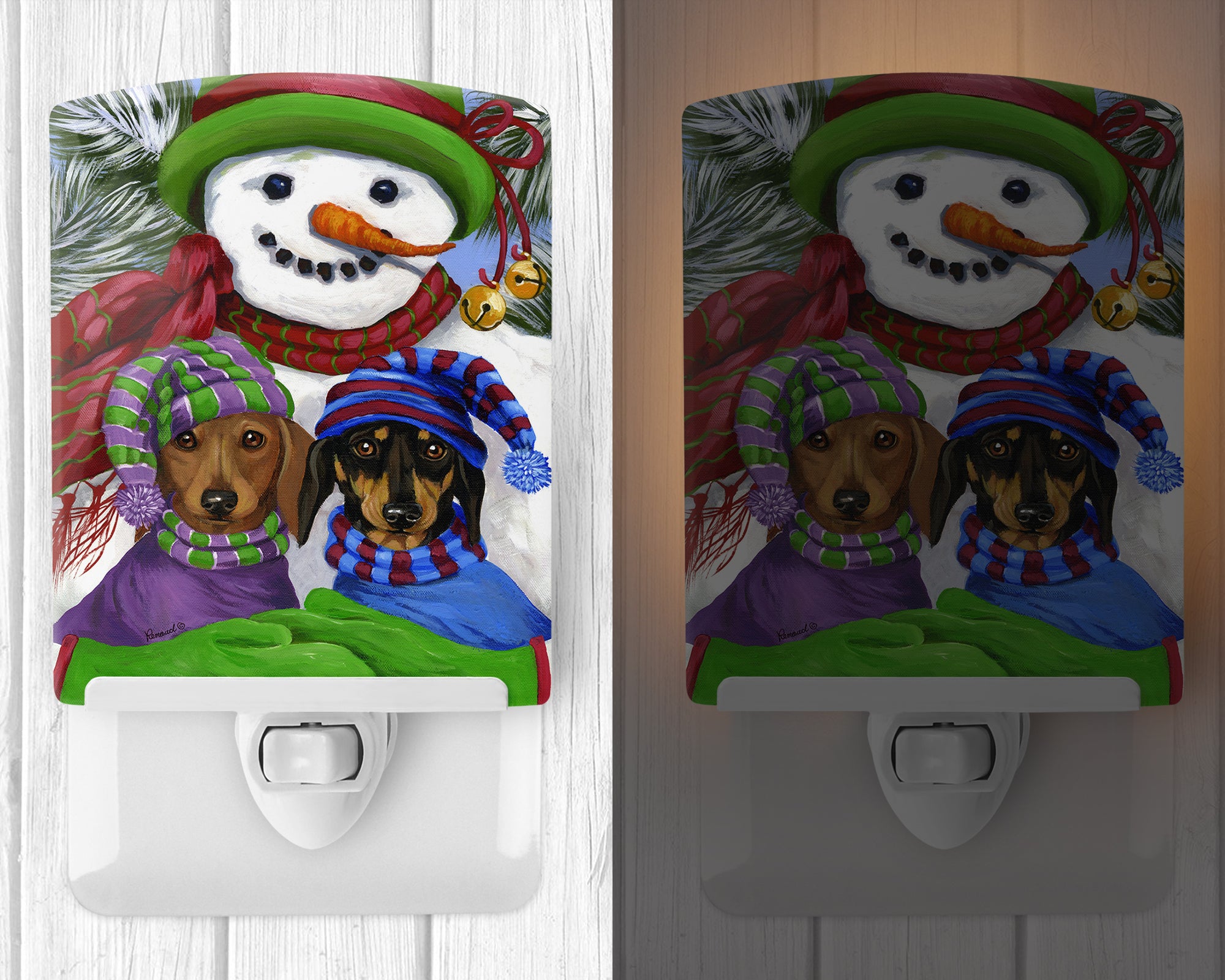 Dachshund Christmas Frosty and Company Ceramic Night Light PPP3081CNL - the-store.com