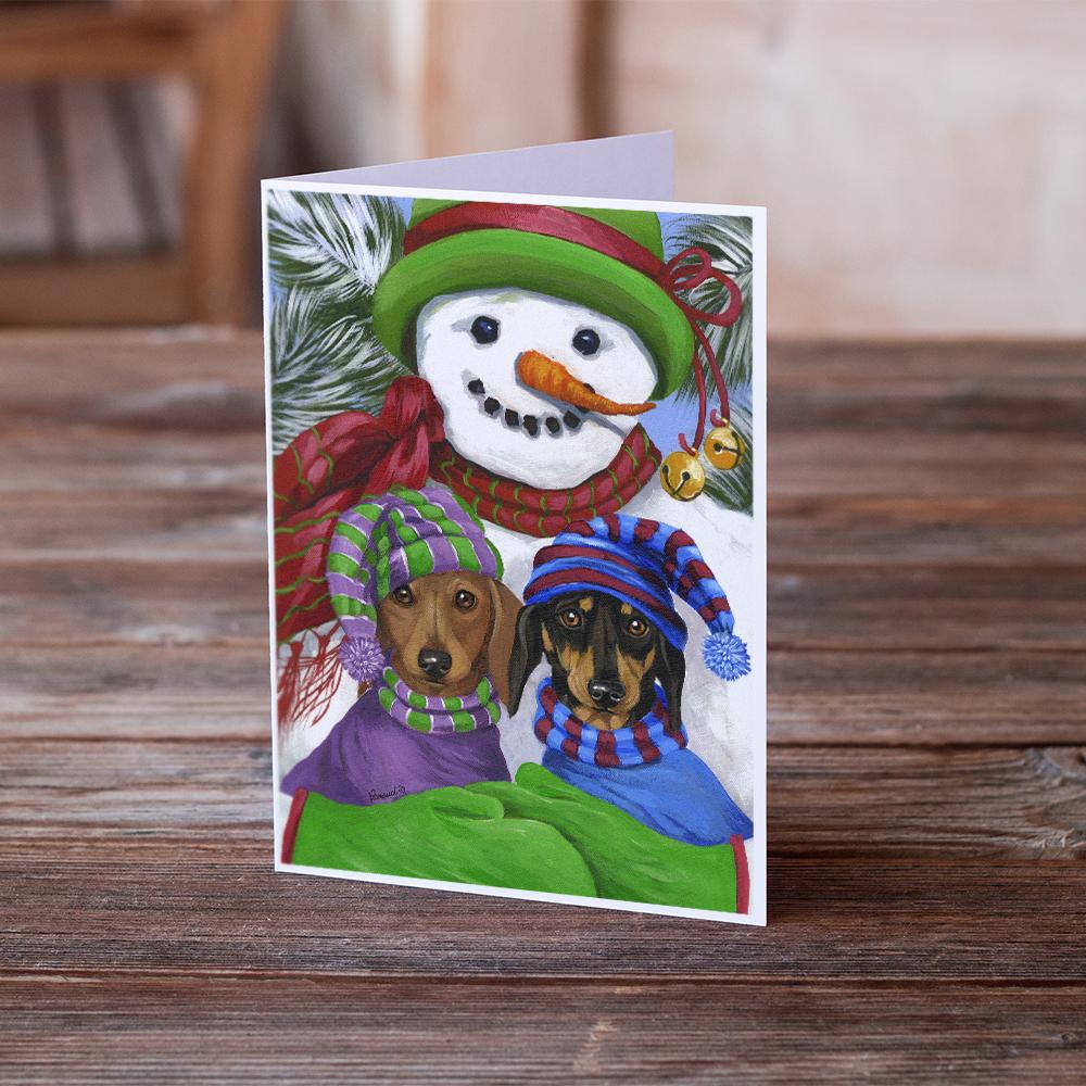 Dachshund Christmas Frosty and Company Greeting Cards and Envelopes Pack of 8 - the-store.com