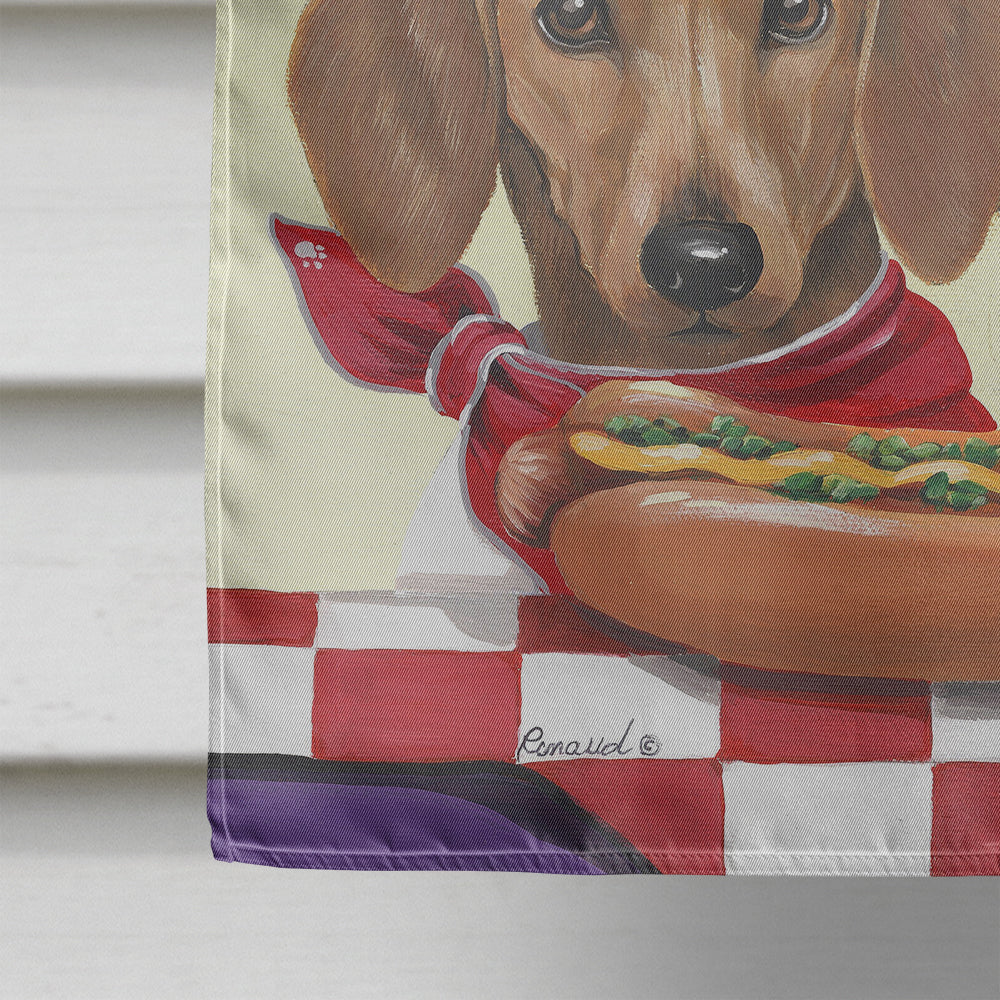 Dachshund Hot Dog Stand Flag Canvas House Size PPP3083CHF  the-store.com.