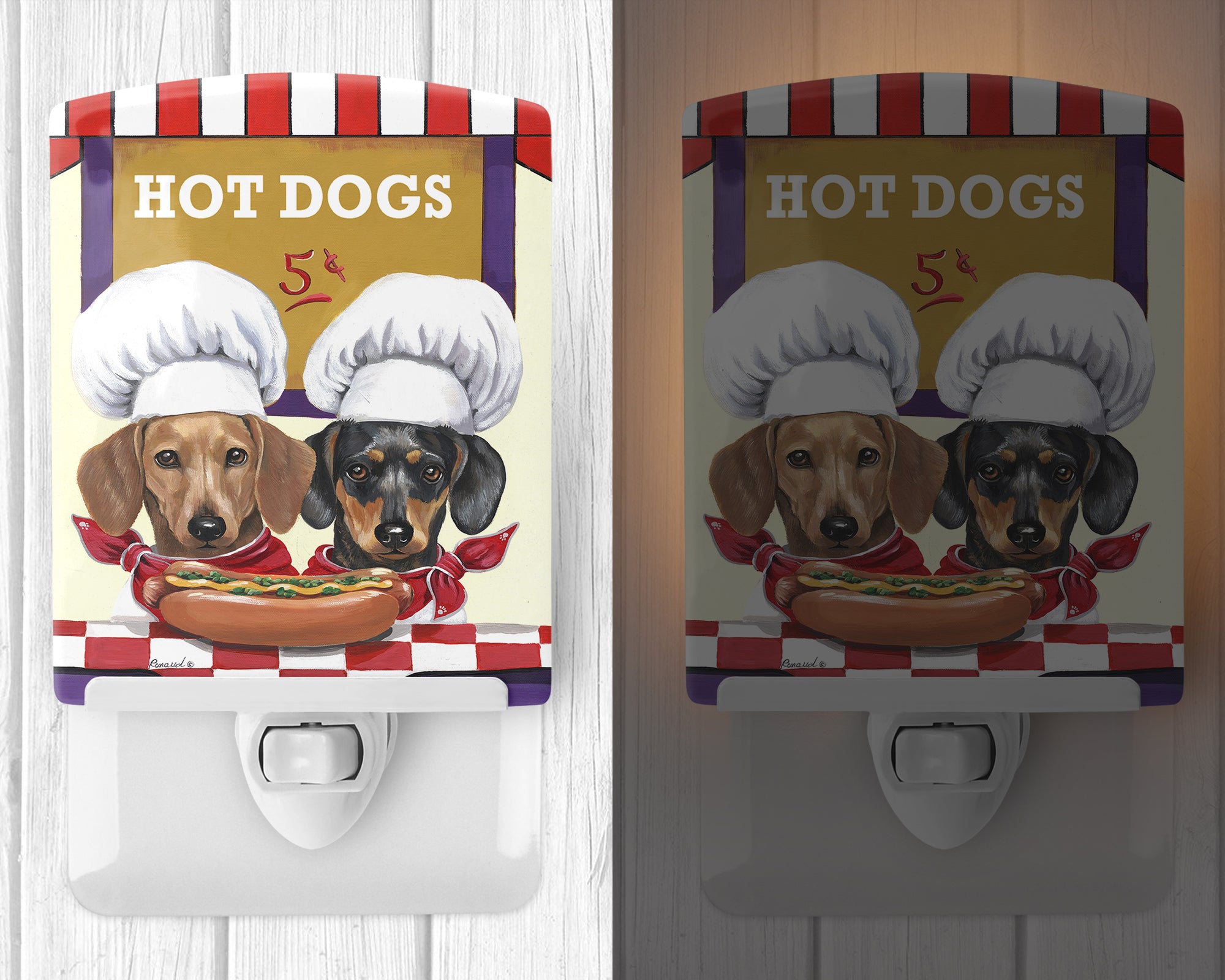 Dachshund Hot Dog Stand Ceramic Night Light PPP3083CNL - the-store.com